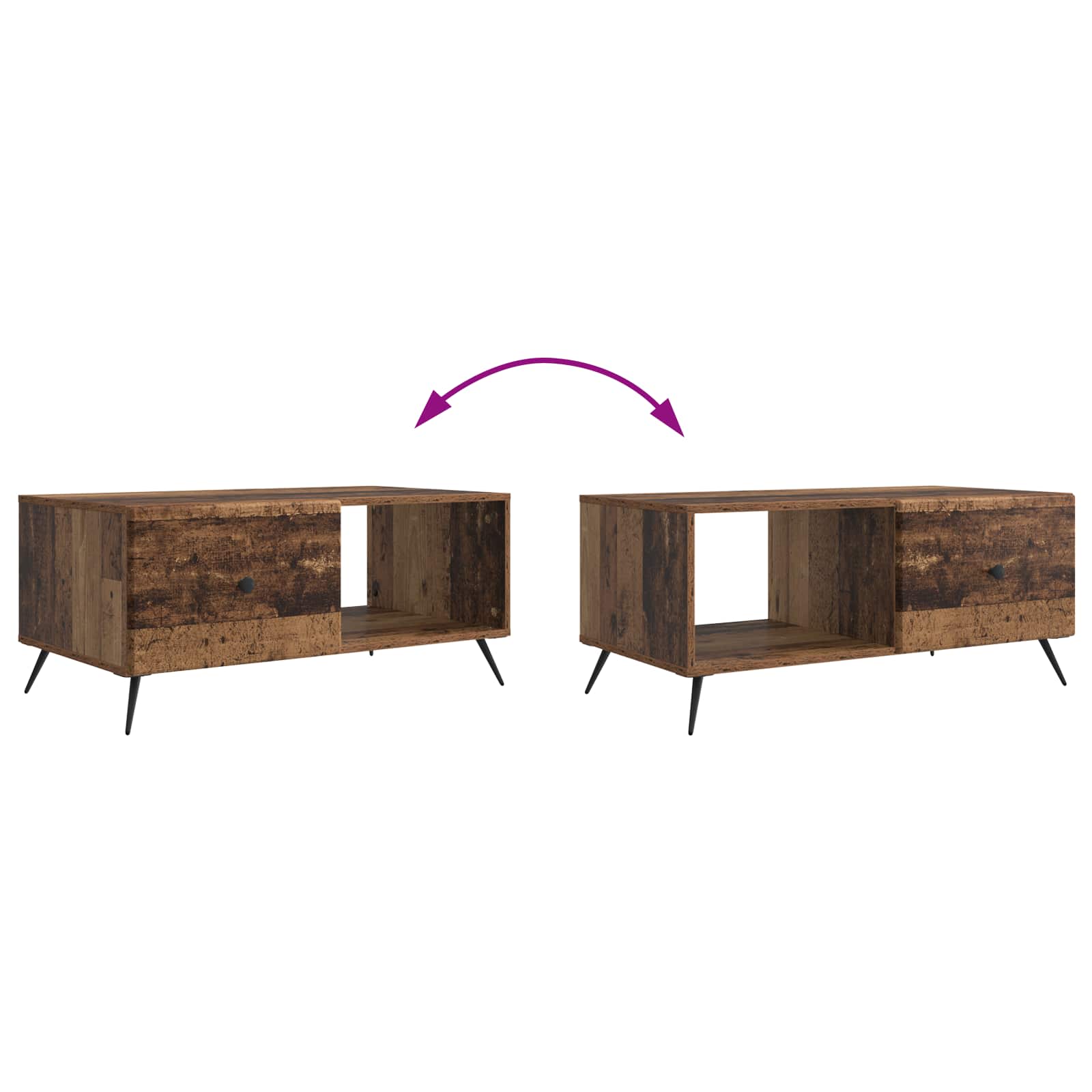 Kava Stol Staro drvo 90 x 50 x 40 cm Konstruirano drvo