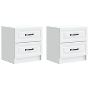 Noćni ormar 2 pcs Bijela 43 x 34,5 x 44,5 cm Konstruirano drvo