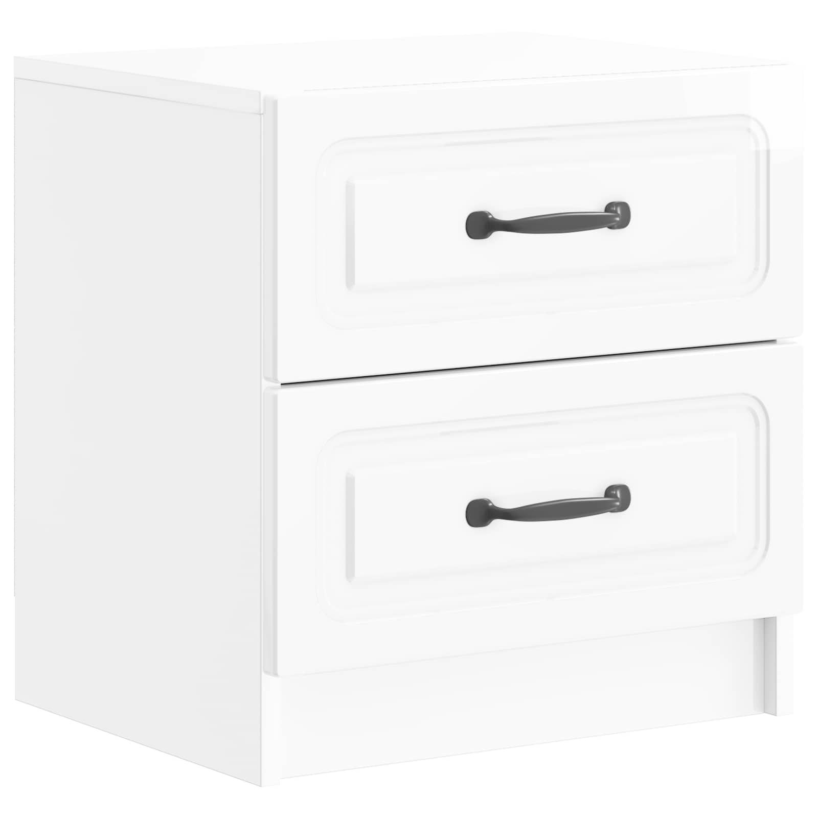 Noćni ormar s ladicama Bijela visokog sjaja 43 x 34,5 x 44,5 cm