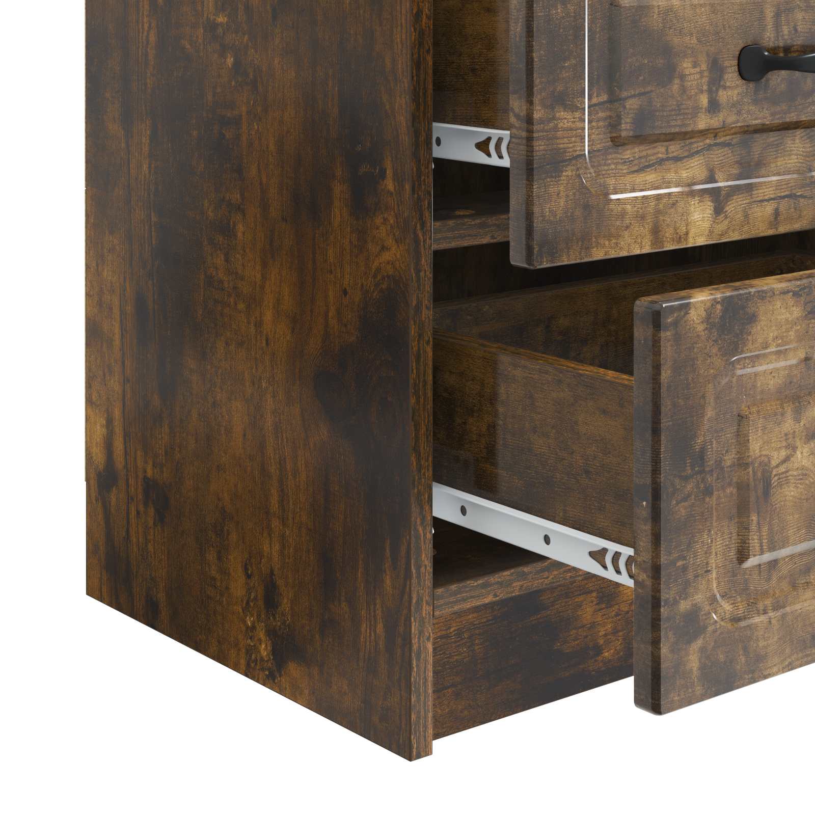 Noćni ormar s ladicama 2 pcs Dimljeni hrast 43 x 34,5 x 44,5 cm