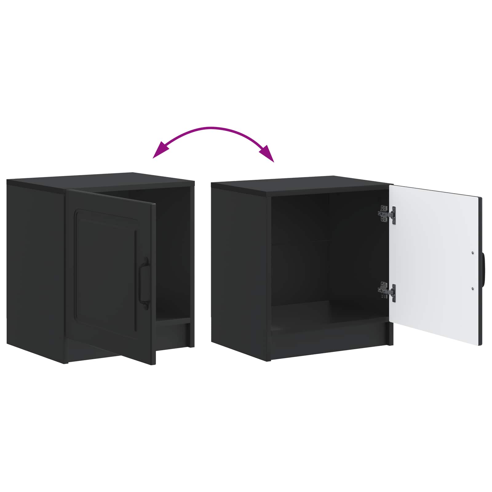 Noćni ormar 2 pcs Crna 43 x 34,5 x 47 cm Konstruirano drvo