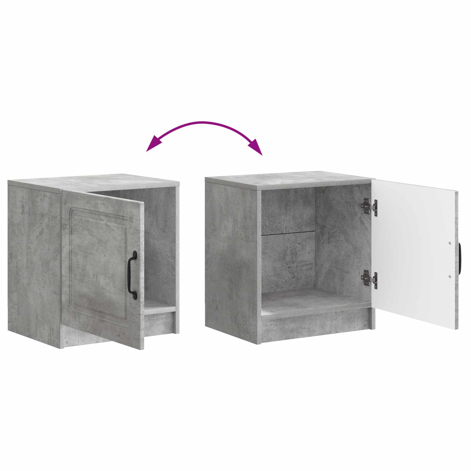 Noćni ormar 2 pcs Betonska siva 43 x 34,5 x 47 cm