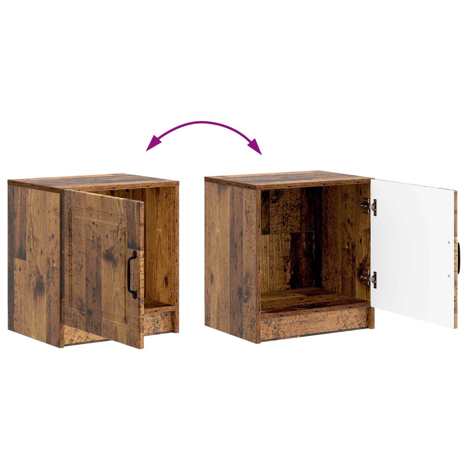 Noćni ormar Staro drvo 43 x 34,5 x 47 cm Konstruirano drvo