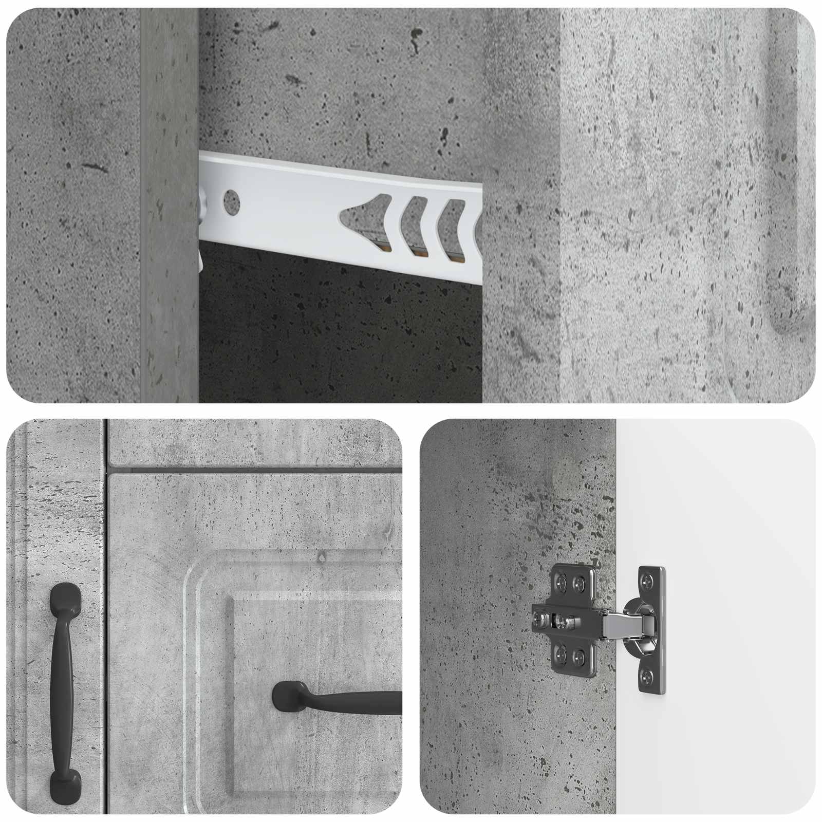 Kreveta Betonska siva 66 x 34,5 x 87 cm Konstruirano drvo