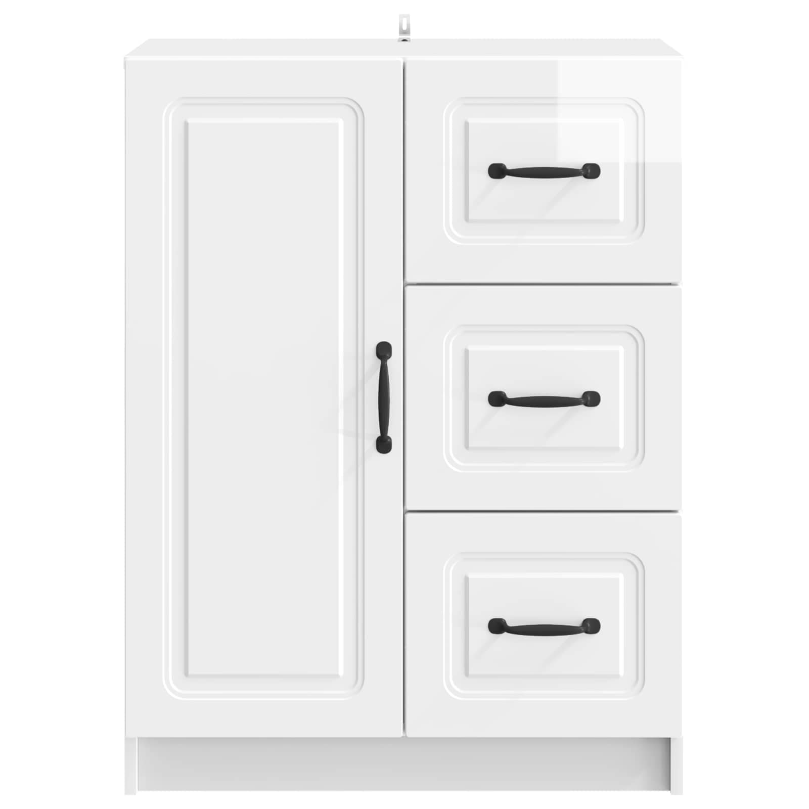 Kreveta s ladicama Bijela visokog sjaja 66 x 34,5 x 87 cm