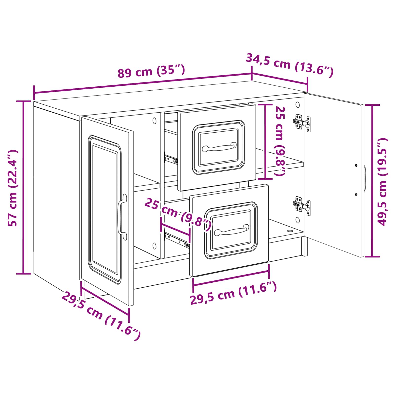 Kreveta Dimljeni hrast 89 x 34,5 x 57 cm Konstruirano drvo