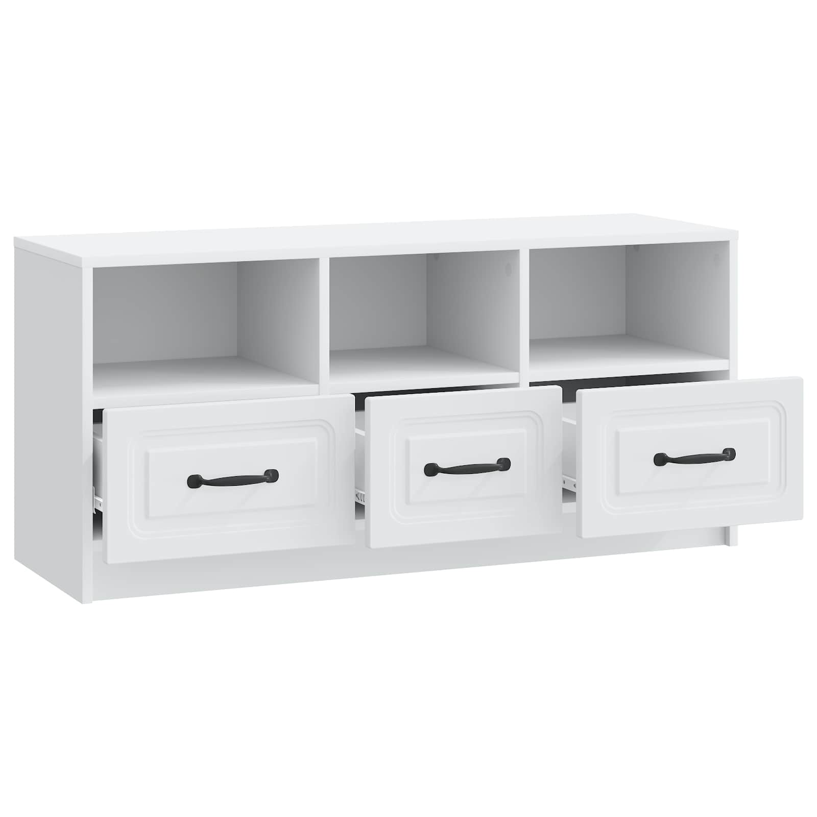 TV ormar s ladicama Bijela 102 x 34,5 x 47 cm Konstruirano drvo