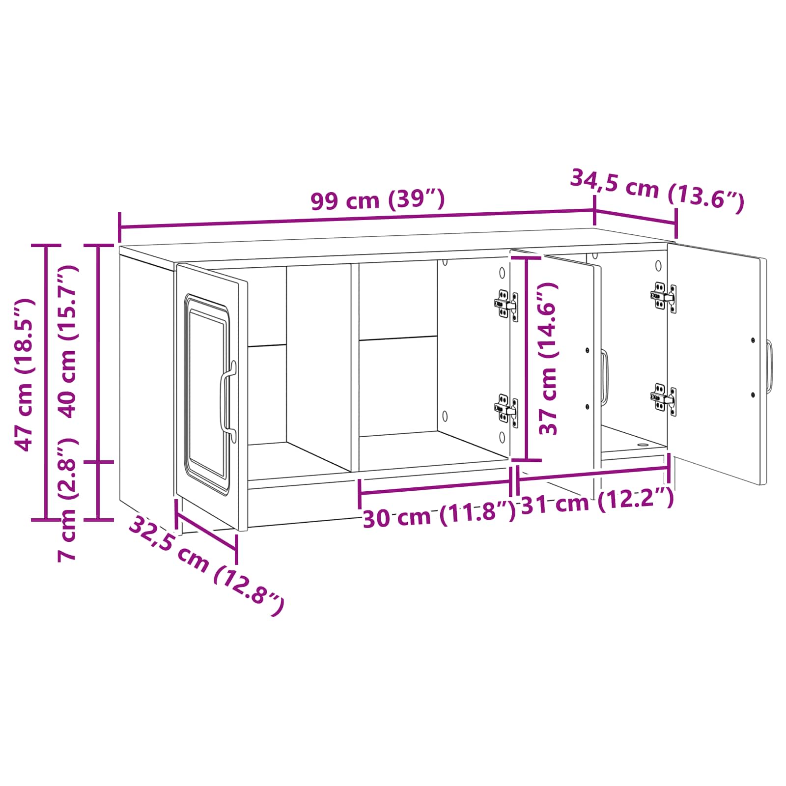 TV ormar Hrast sonoma 99 x 34,5 x 47 cm Konstruirano drvo