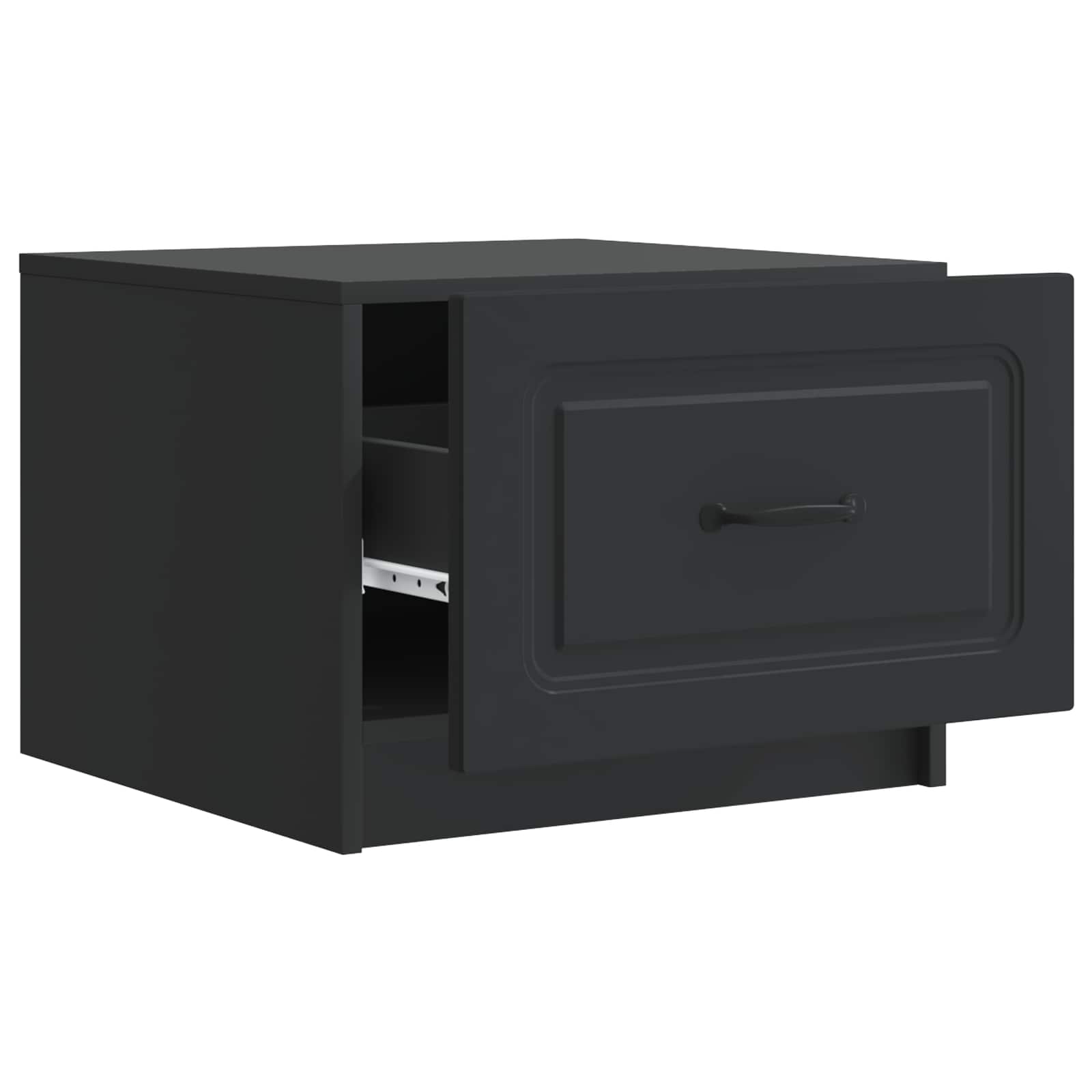 Kava Stol s ladicama Crna 49 x 50 x 37 cm Konstruirano drvo