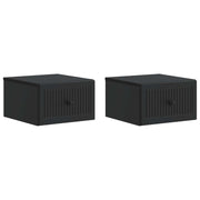 Noćni ormarić za montažu na zid 2 pcs Crna 33 x 34,5 x 20 cm