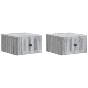 Noćni ormarić za montažu na zid s ladicama 2 pcs Siva sonoma
