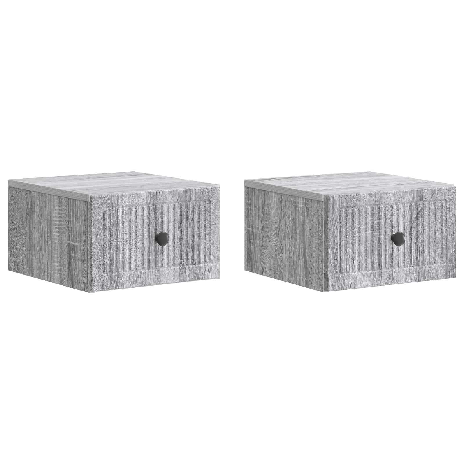 Noćni ormarić za montažu na zid s ladicama 2 pcs Siva sonoma