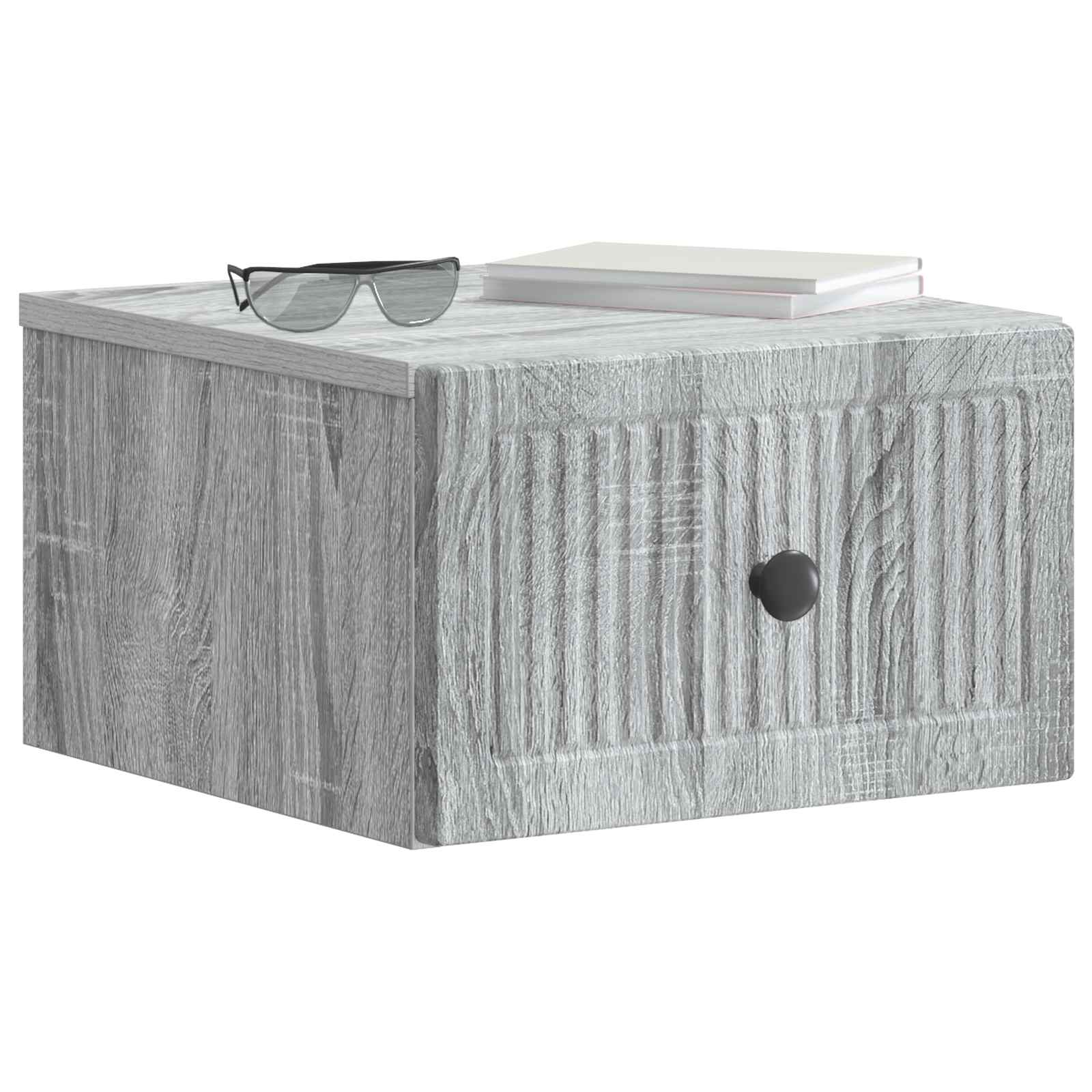 Noćni ormarić za montažu na zid s ladicama 2 pcs Siva sonoma