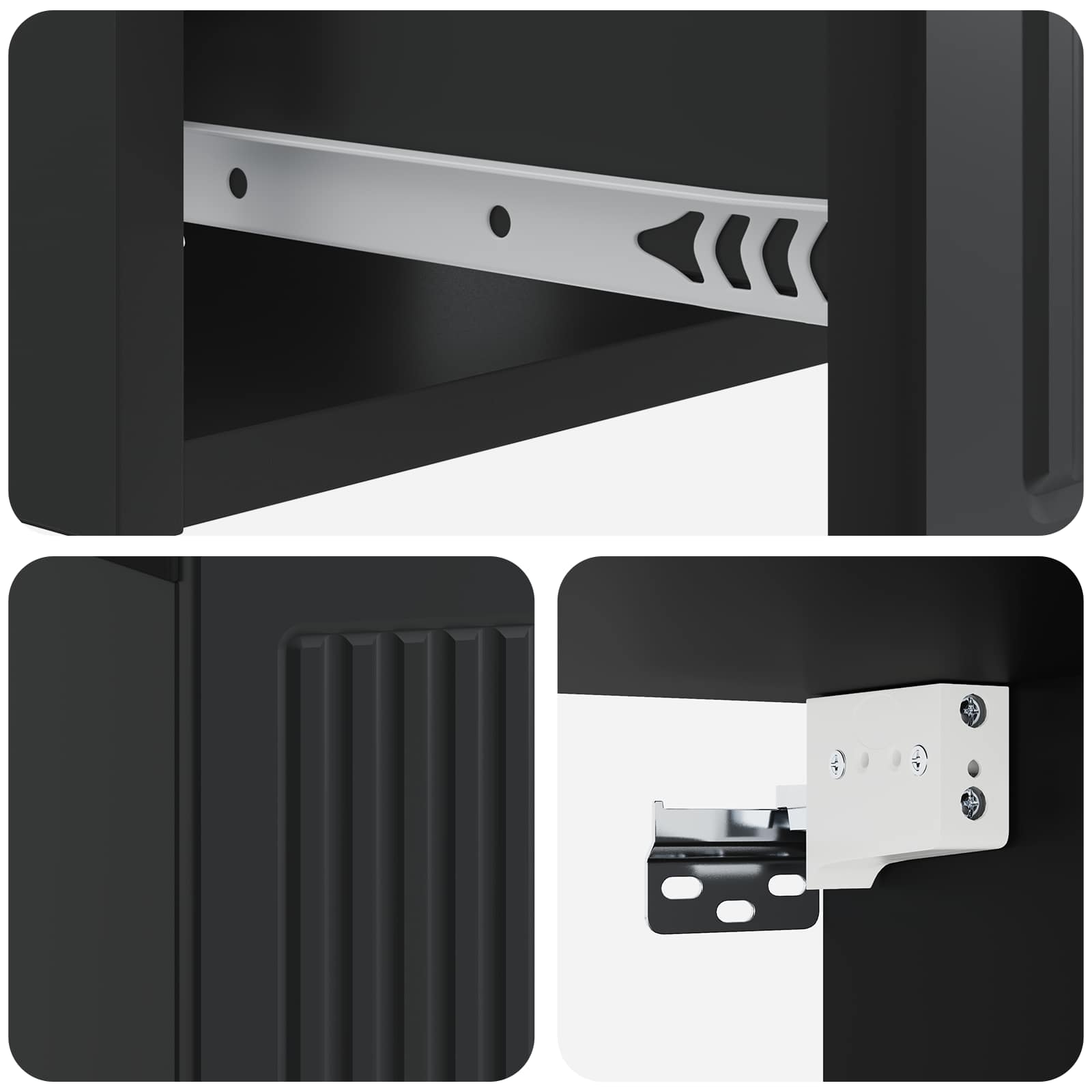 Noćni ormar 2 pcs Crna 49 x 34,5 x 20 cm Konstruirano drvo
