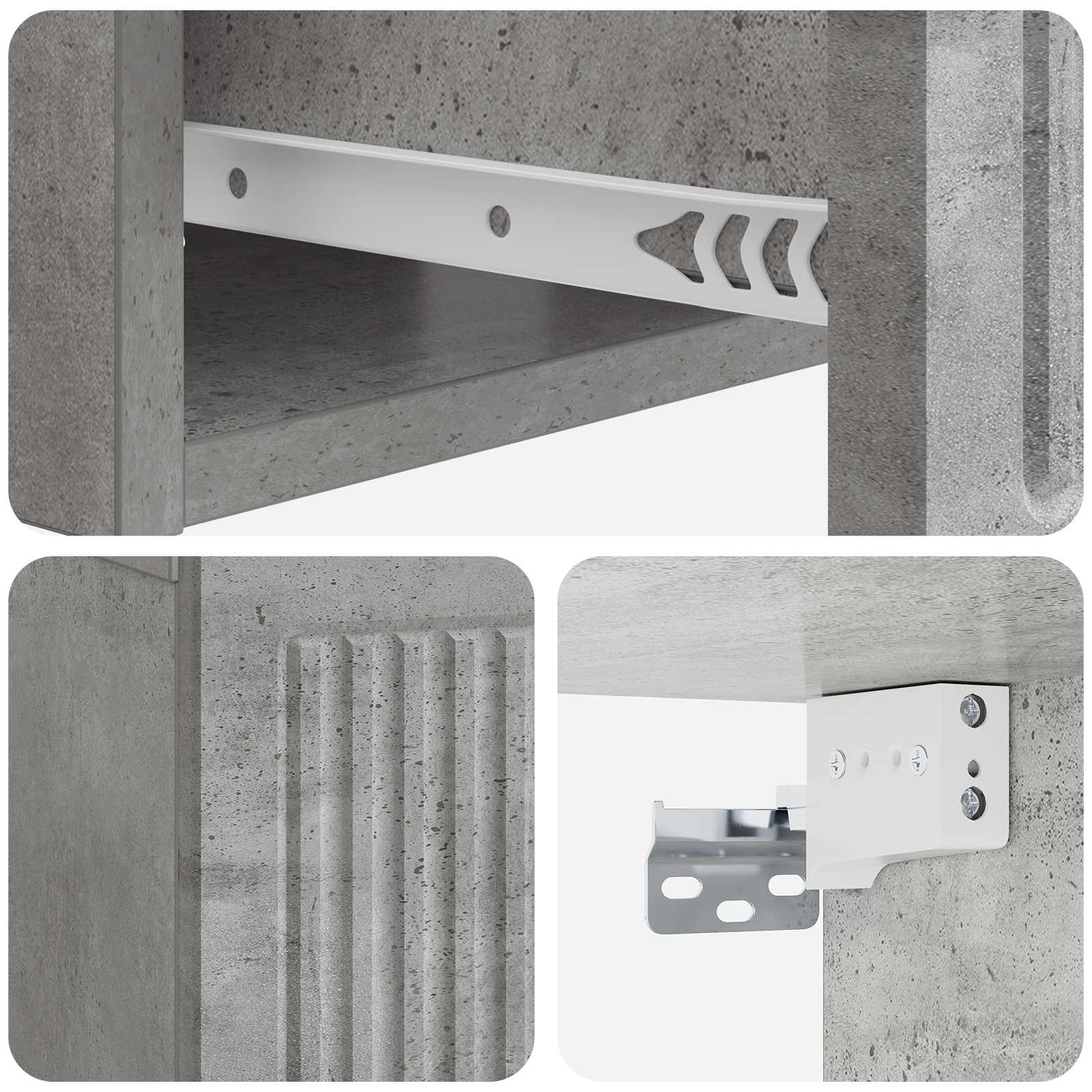 Noćni ormar s ladicama 2 pcs Betonska siva 49 x 34,5 x 20 cm