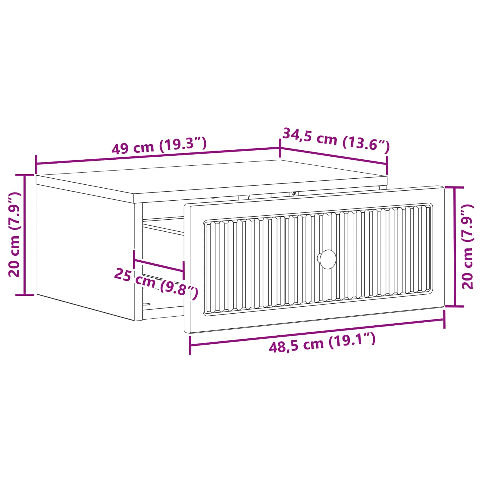 Noćni ormar s ladicama 2 pcs Dimljeni hrast 49 x 34,5 x 20 cm