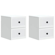 Noćni ormarić za montažu na zid 2 pcs Bijela 33 x 34,5 x 40 cm