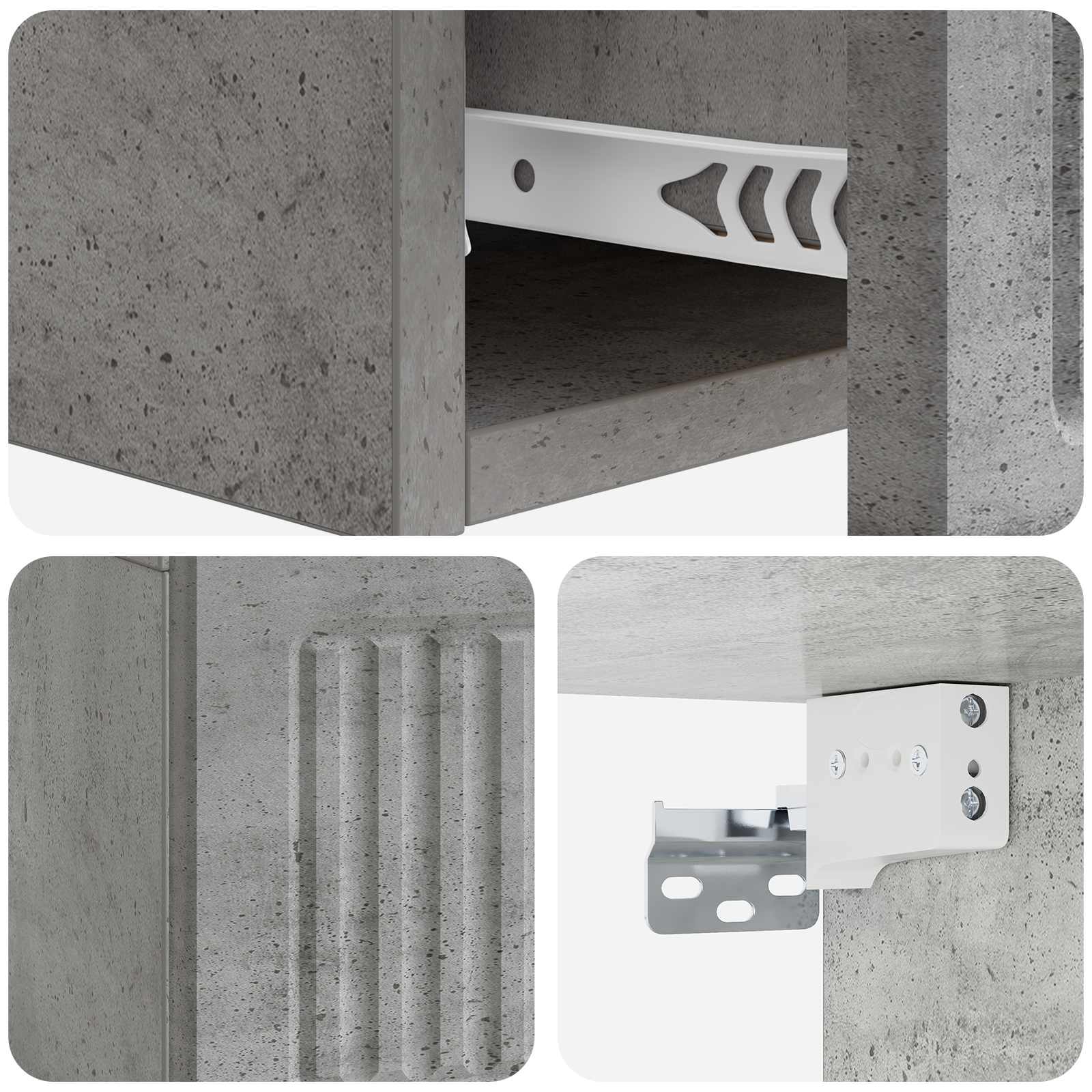 Stolna montirana na zid Betonska siva 59 x 34,5 x 17 cm