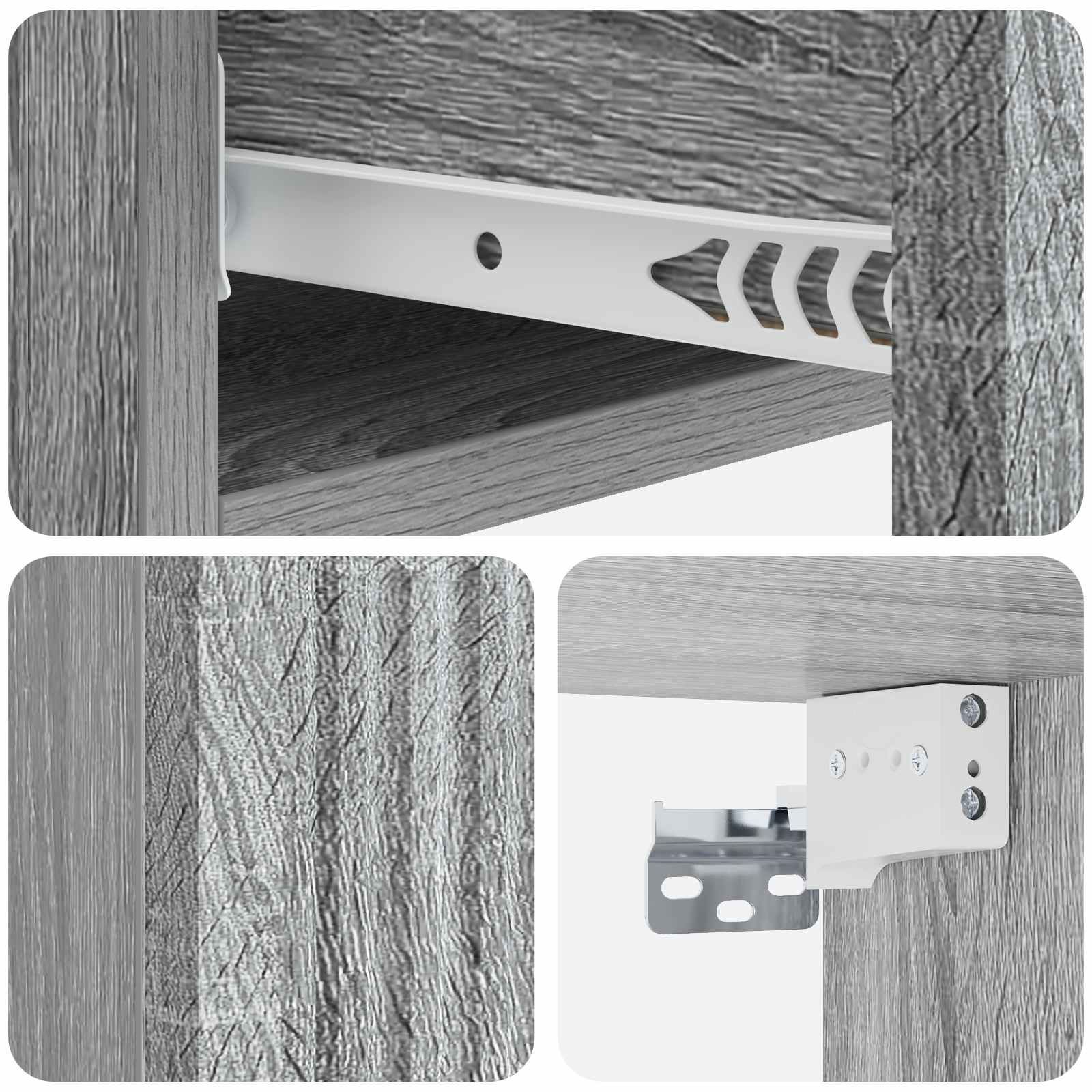 Stolna montirana na zid Siva sonoma 87,5 x 34,5 x 17 cm