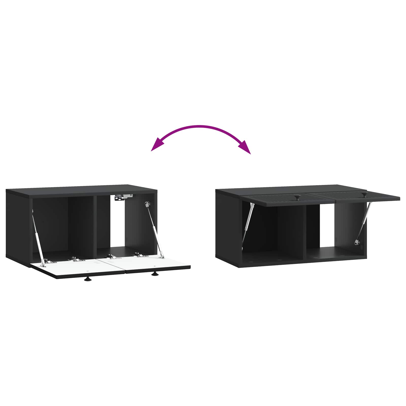 TV ormar za zid Zidne Crna 59,5 x 31 x 30 cm Konstruirano drvo
