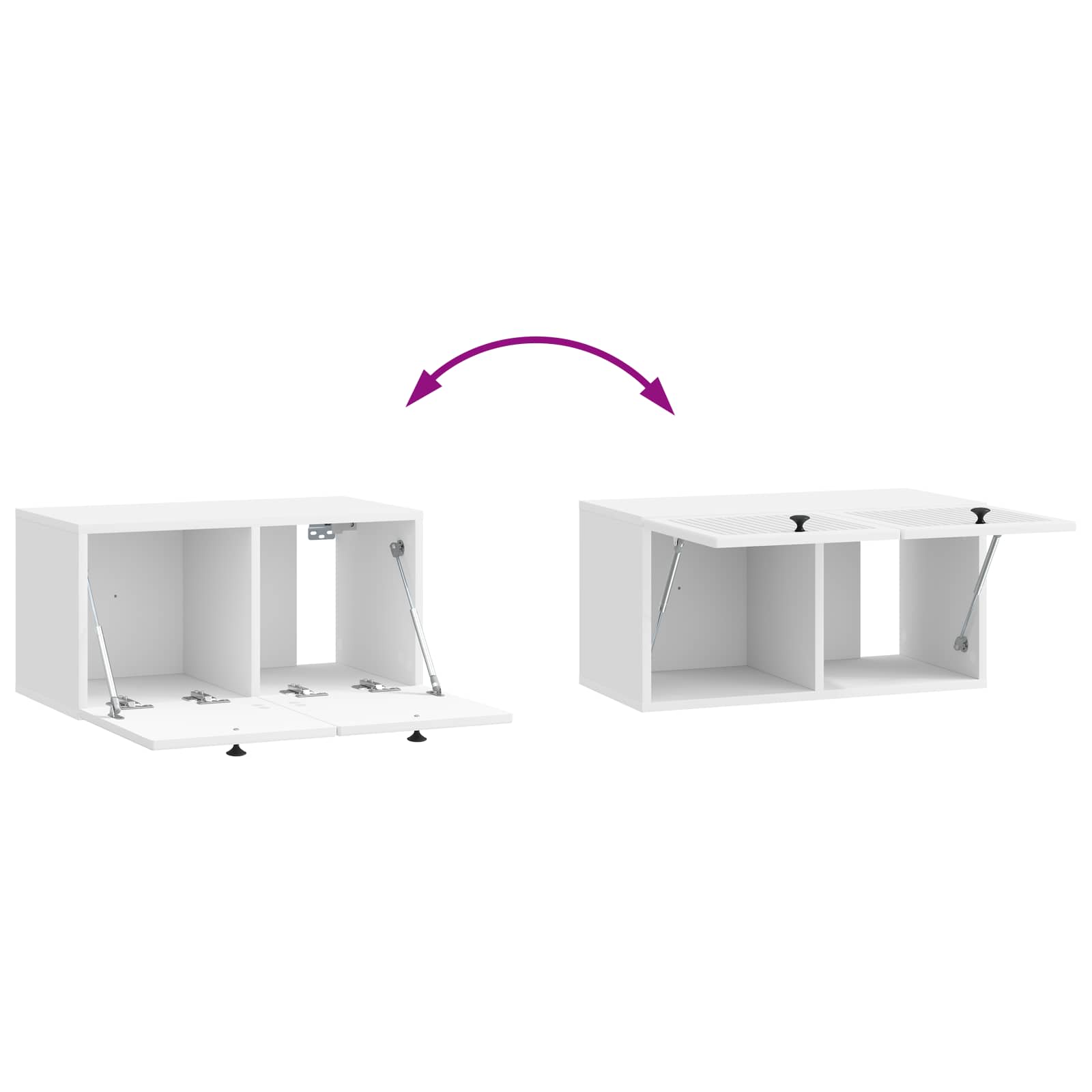 TV ormar za zid Zidne Bijela visokog sjaja 59,5 x 31 x 30 cm
