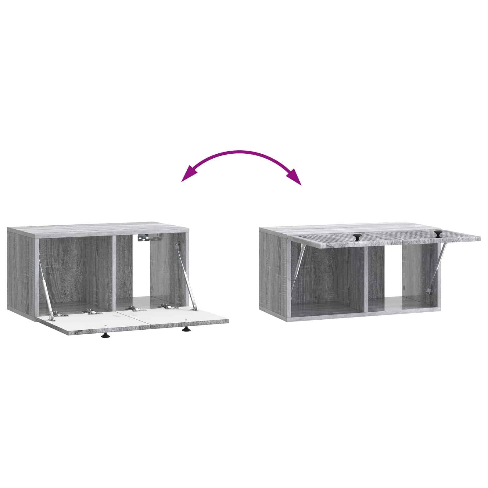 TV ormar za zid Siva sonoma 59,5 x 31 x 30 cm Konstruirano drvo
