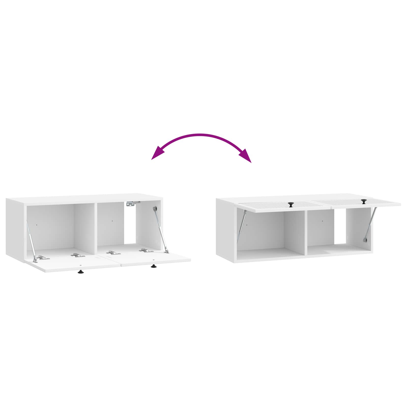 TV ormar za zid Zidne Bijela visokog sjaja 78,5 x 31 x 30 cm