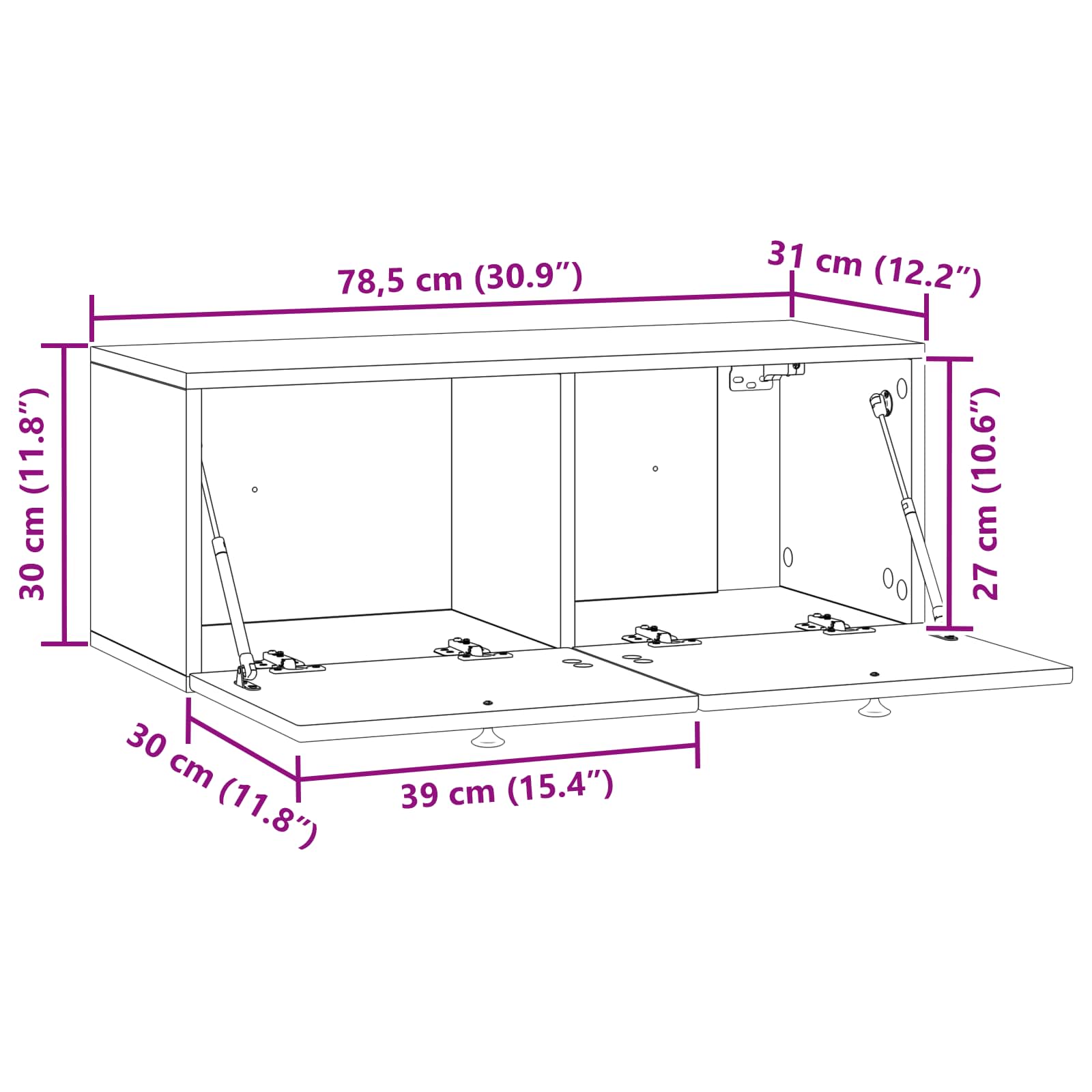 TV ormar za zid Zidne Hrast artisan 78,5 x 31 x 30 cm