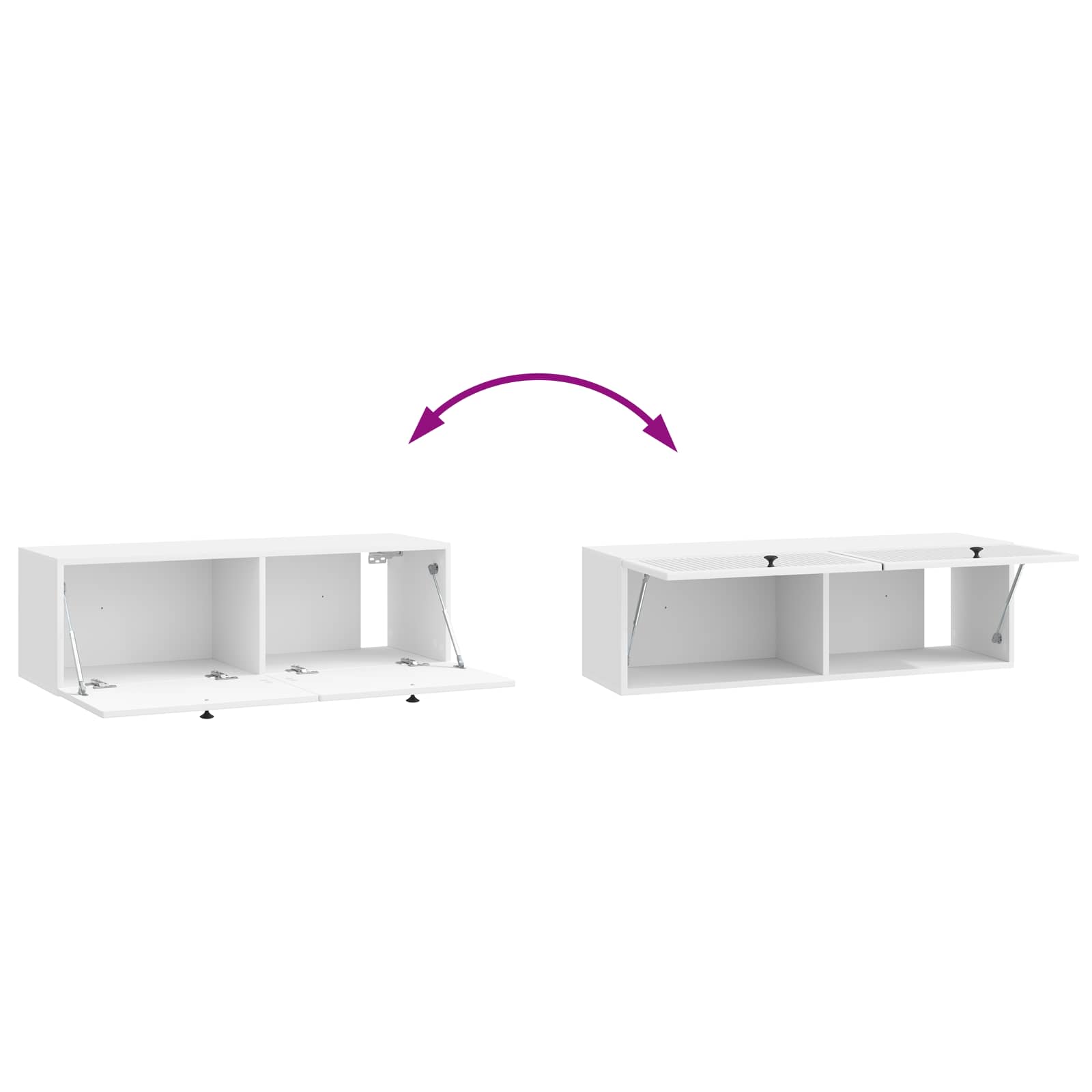 TV ormar za zid Zidne Bijela visokog sjaja 98 x 31 x 30 cm