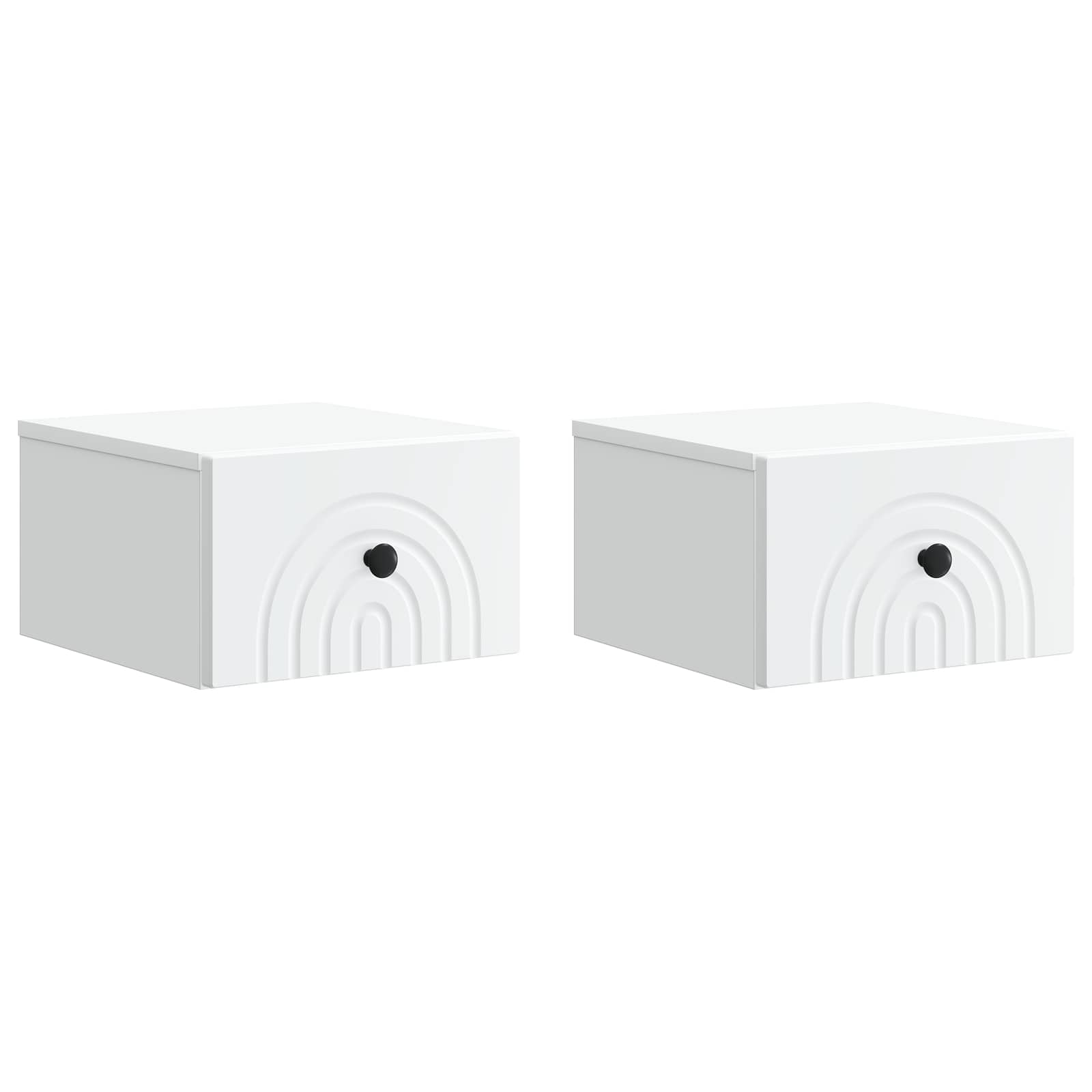 Noćni ormarić za montažu na zid 2 pcs Bijela 33 x 34,5 x 20 cm