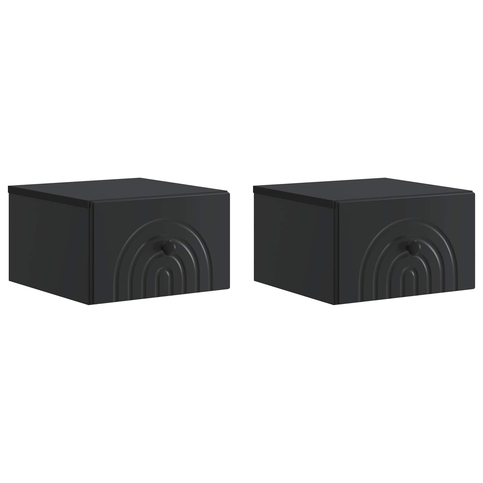 Noćni ormarić za montažu na zid 2 pcs Crna 33 x 34,5 x 20 cm