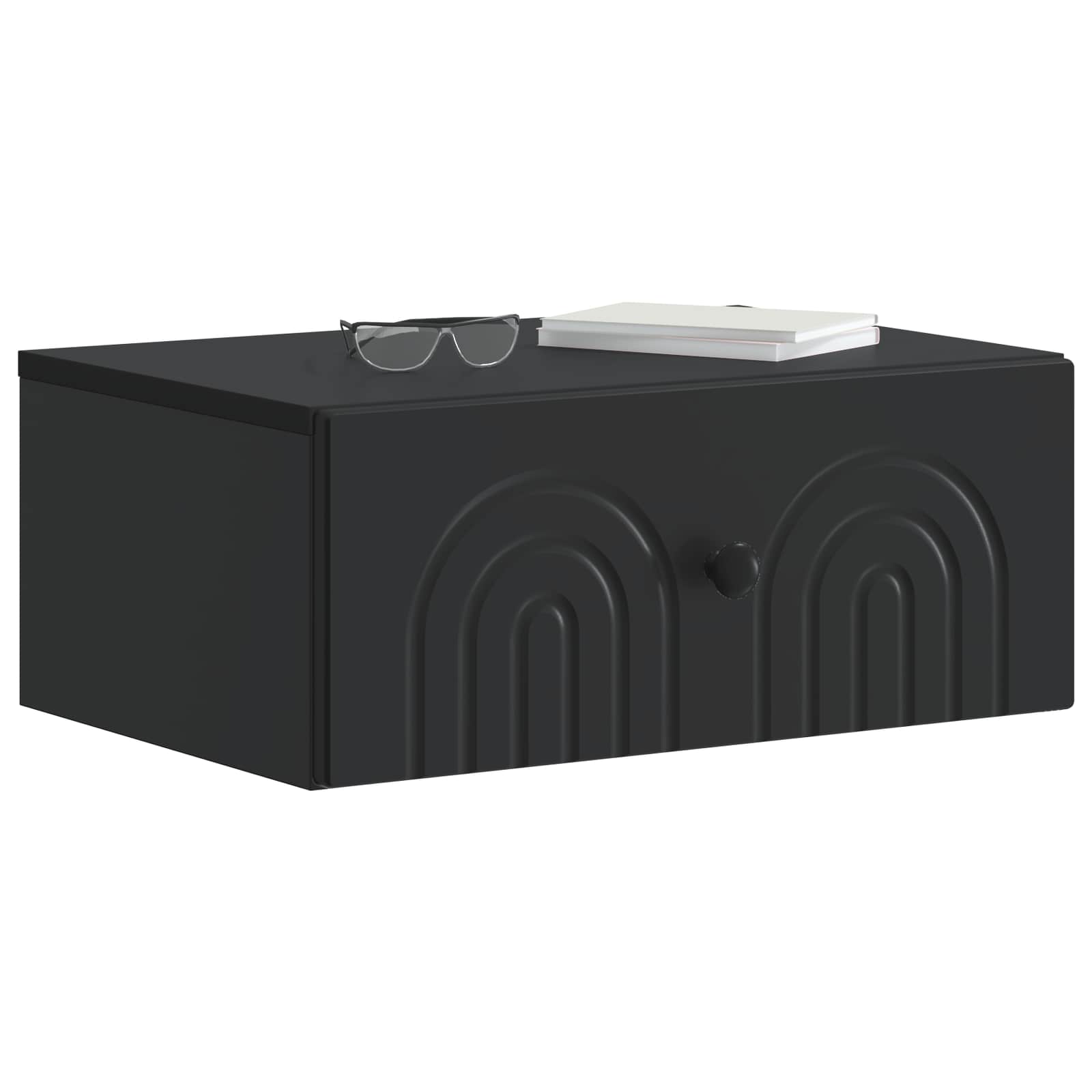 Noćni ormarić za montažu na zid 2 pcs Crna 49 x 34,5 x 20 cm