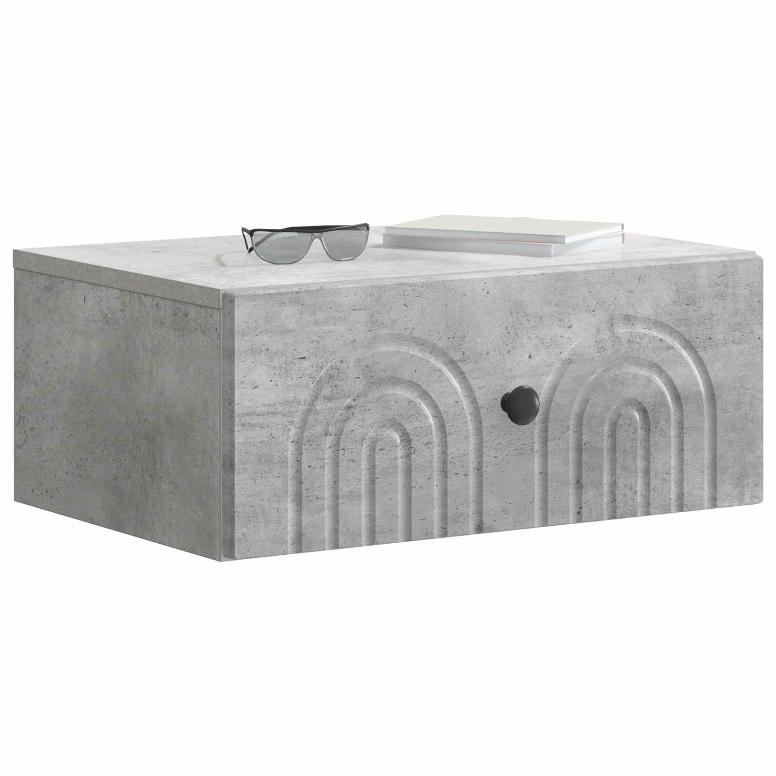 Noćni ormarić za montažu na zid Betonska siva 49 x 34,5 x 20 cm