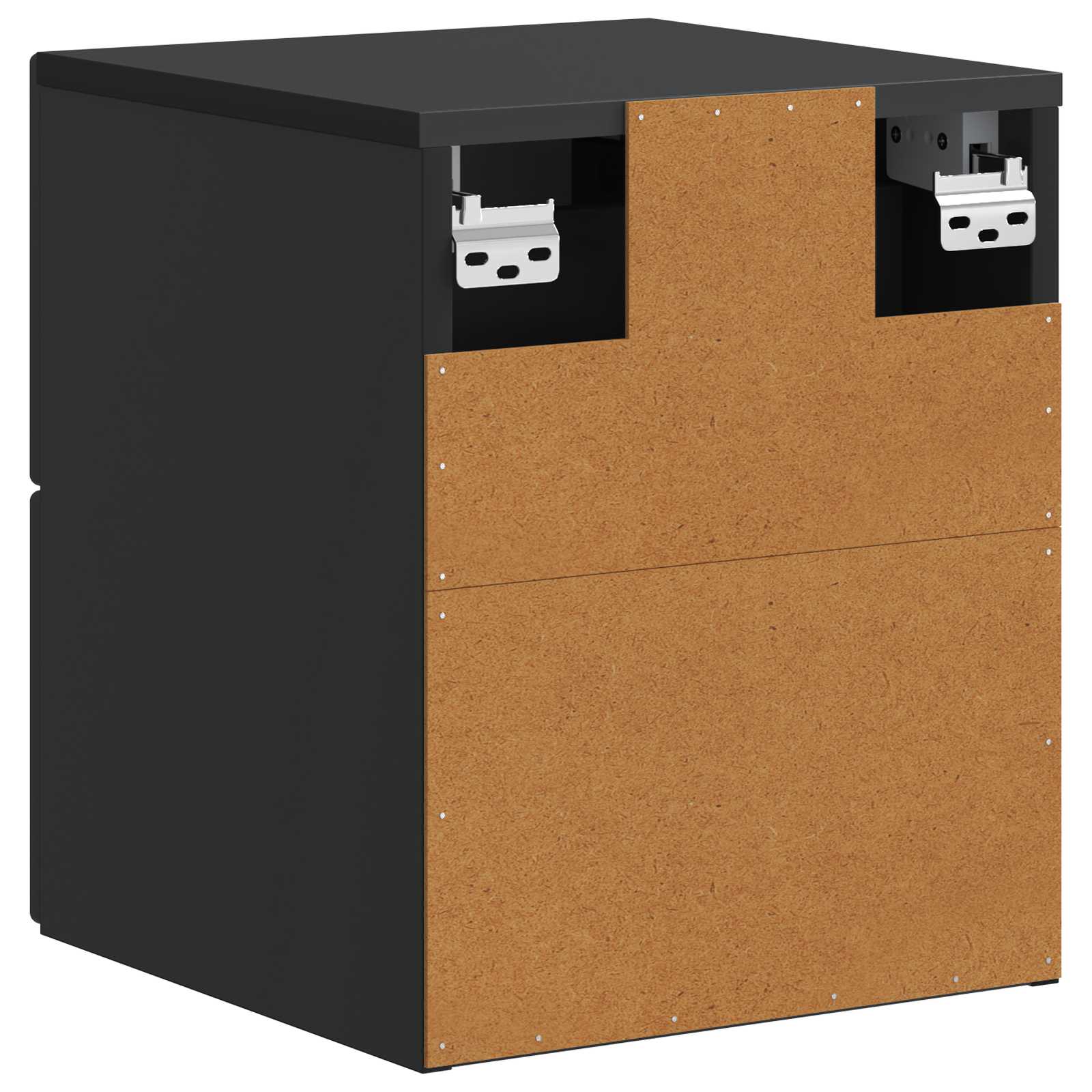 Noćni ormarić za montažu na zid 2 pcs Crna 33 x 34,5 x 40 cm