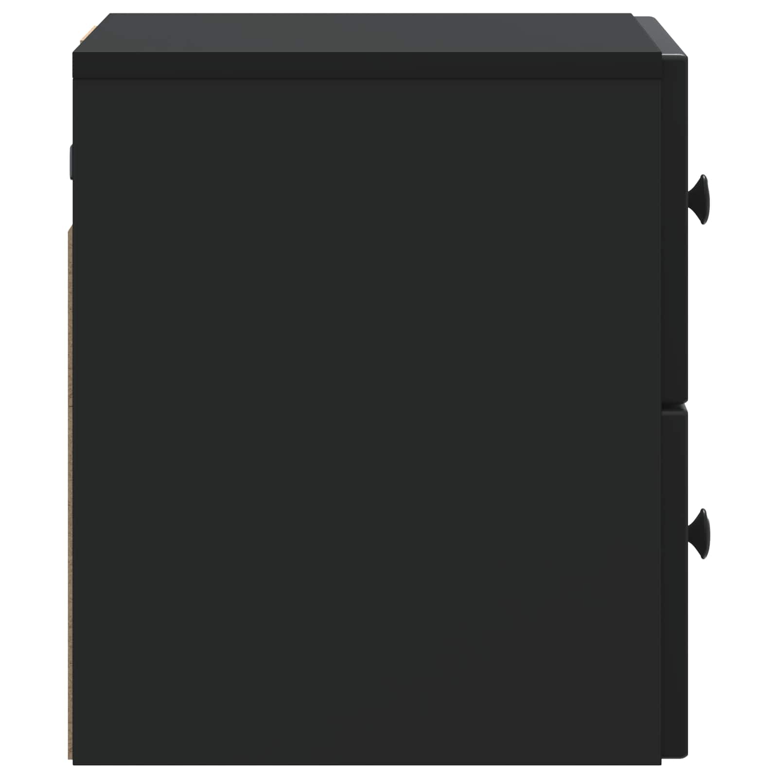 Noćni ormarić za montažu na zid 2 pcs Crna 33 x 34,5 x 40 cm