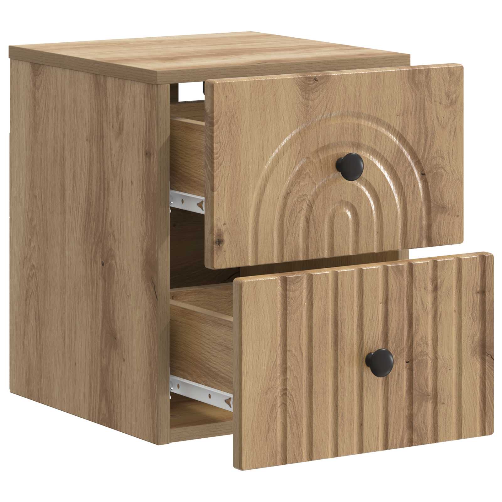 Noćni ormarić za montažu na zid s ladicama 2 pcs Hrast artisan