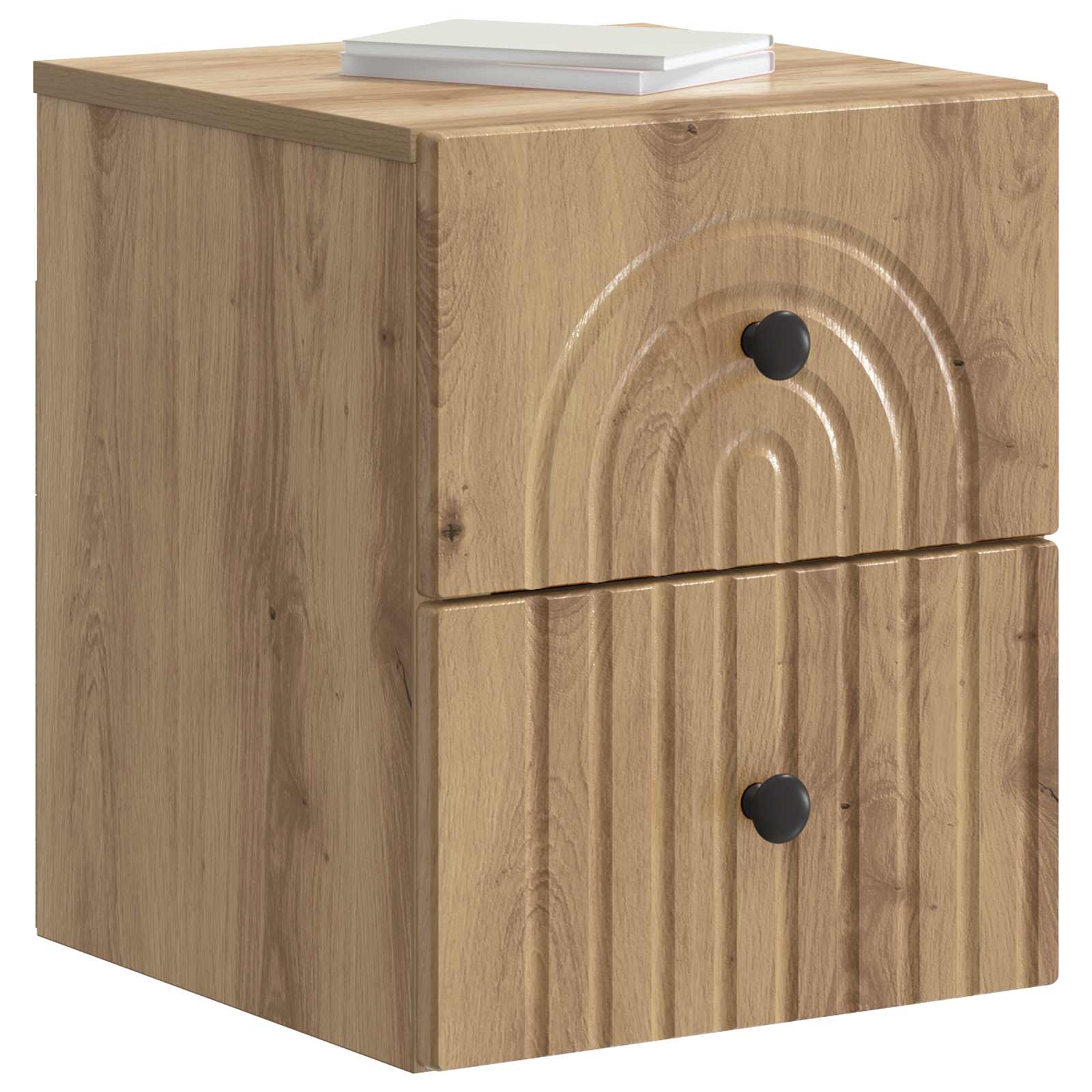 Noćni ormarić za montažu na zid s ladicama 2 pcs Hrast artisan