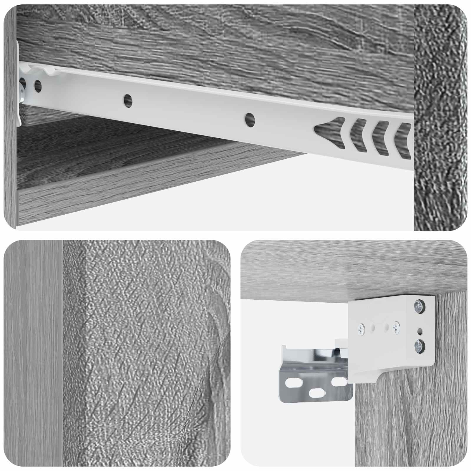 Stolna montirana na zid Siva sonoma 87,5 x 34,5 x 17 cm
