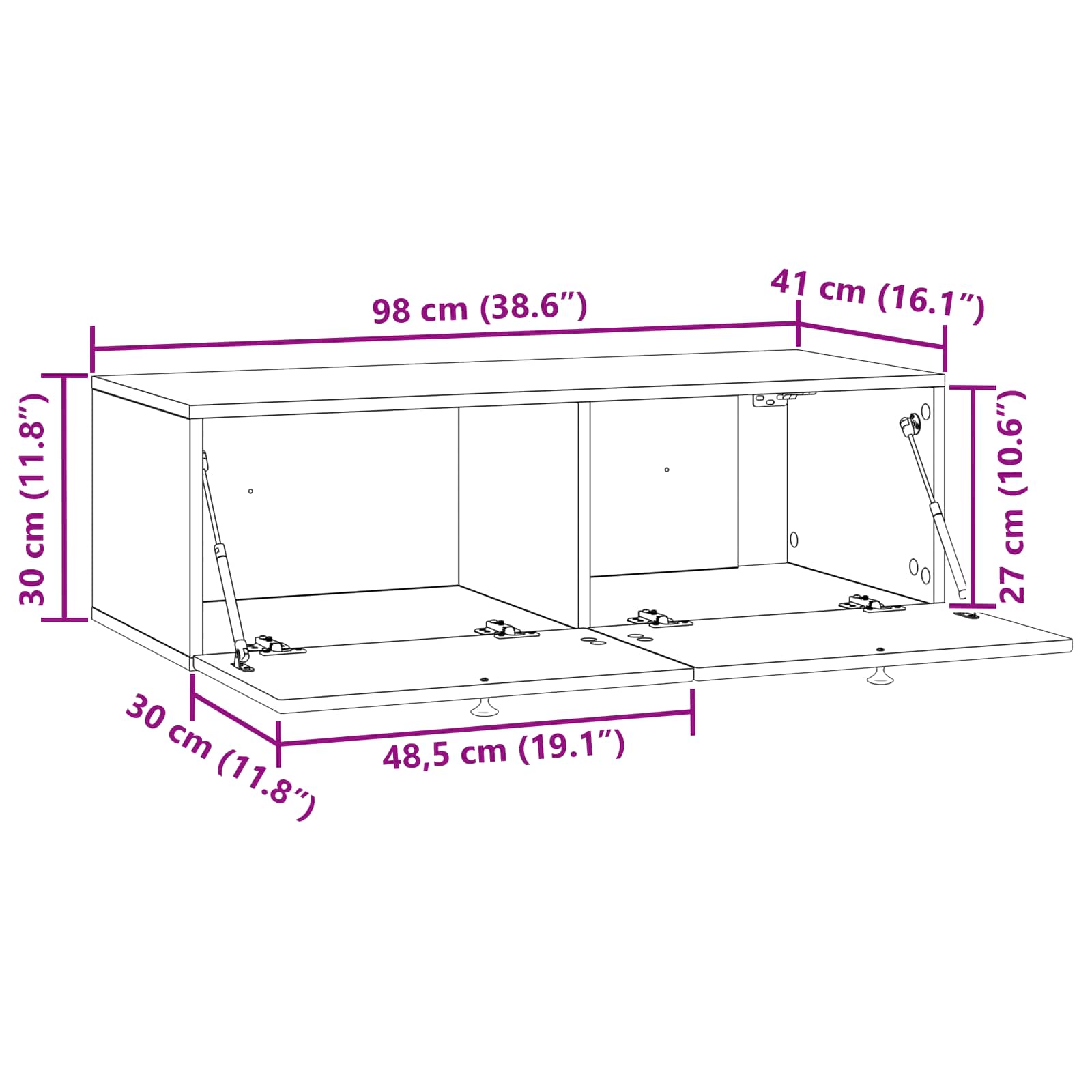 TV ormar za zid Hrast artisan 99 x 41 x 30 cm Konstruirano drvo