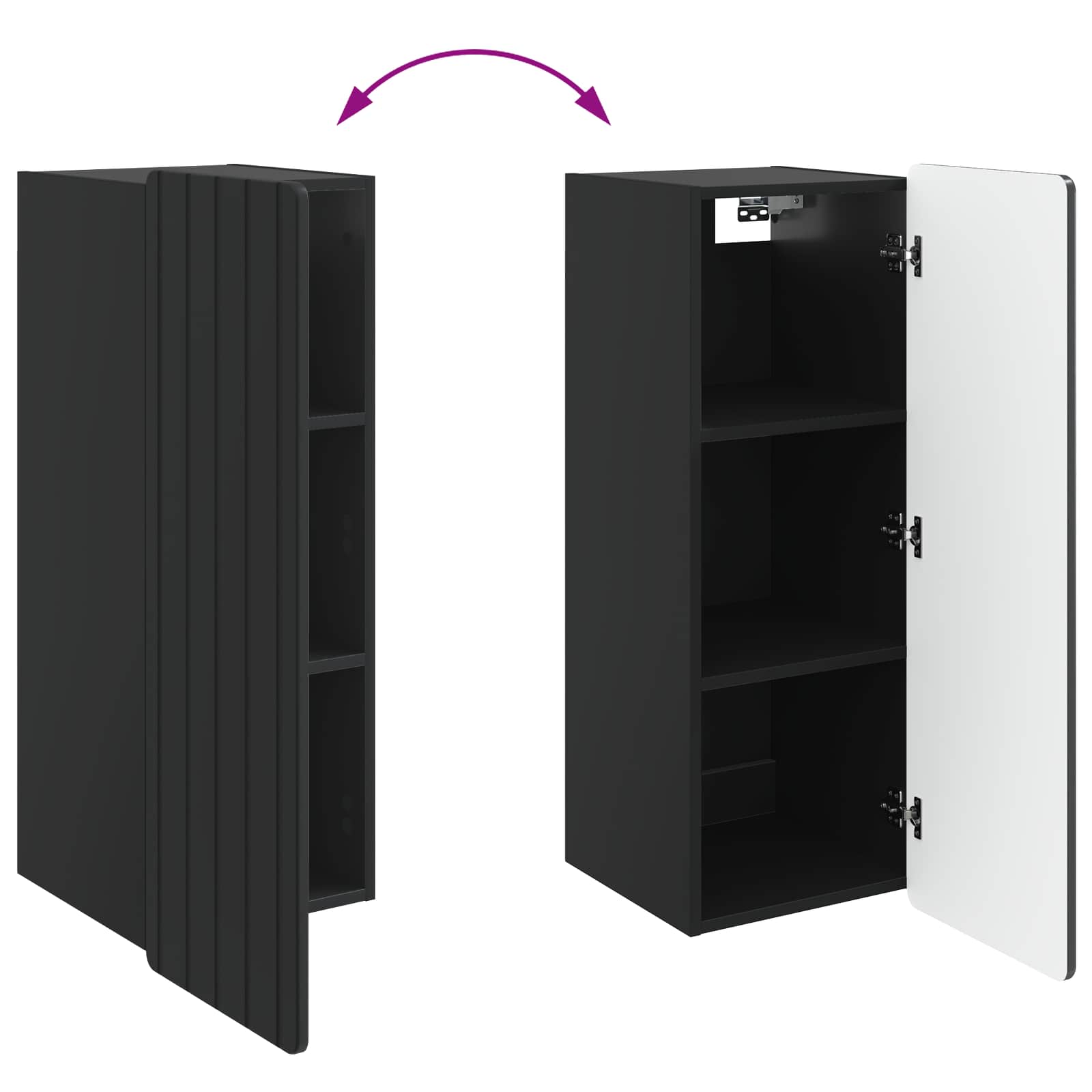 Ormar za montažu na zid Crna 33 x 34,5 x 94 cm