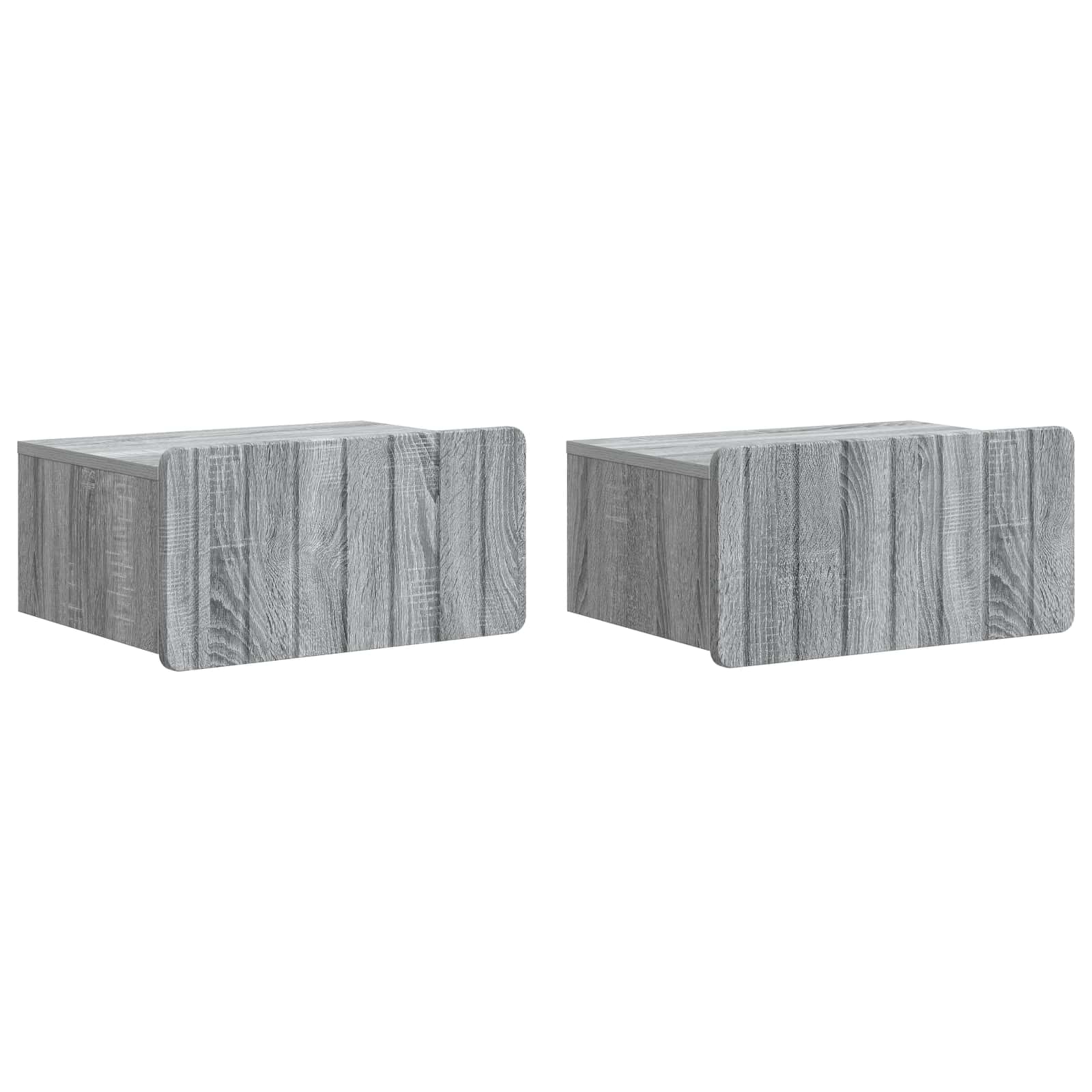 Noćni ormarić za montažu na zid s ladicama 2 pcs Siva sonoma