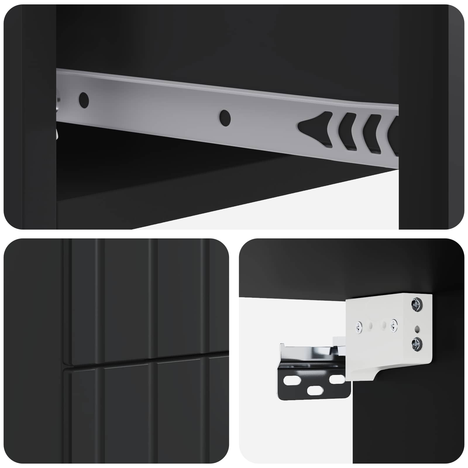 Noćni ormarić za montažu na zid 2 pcs Crna 33 x 34,5 x 43 cm