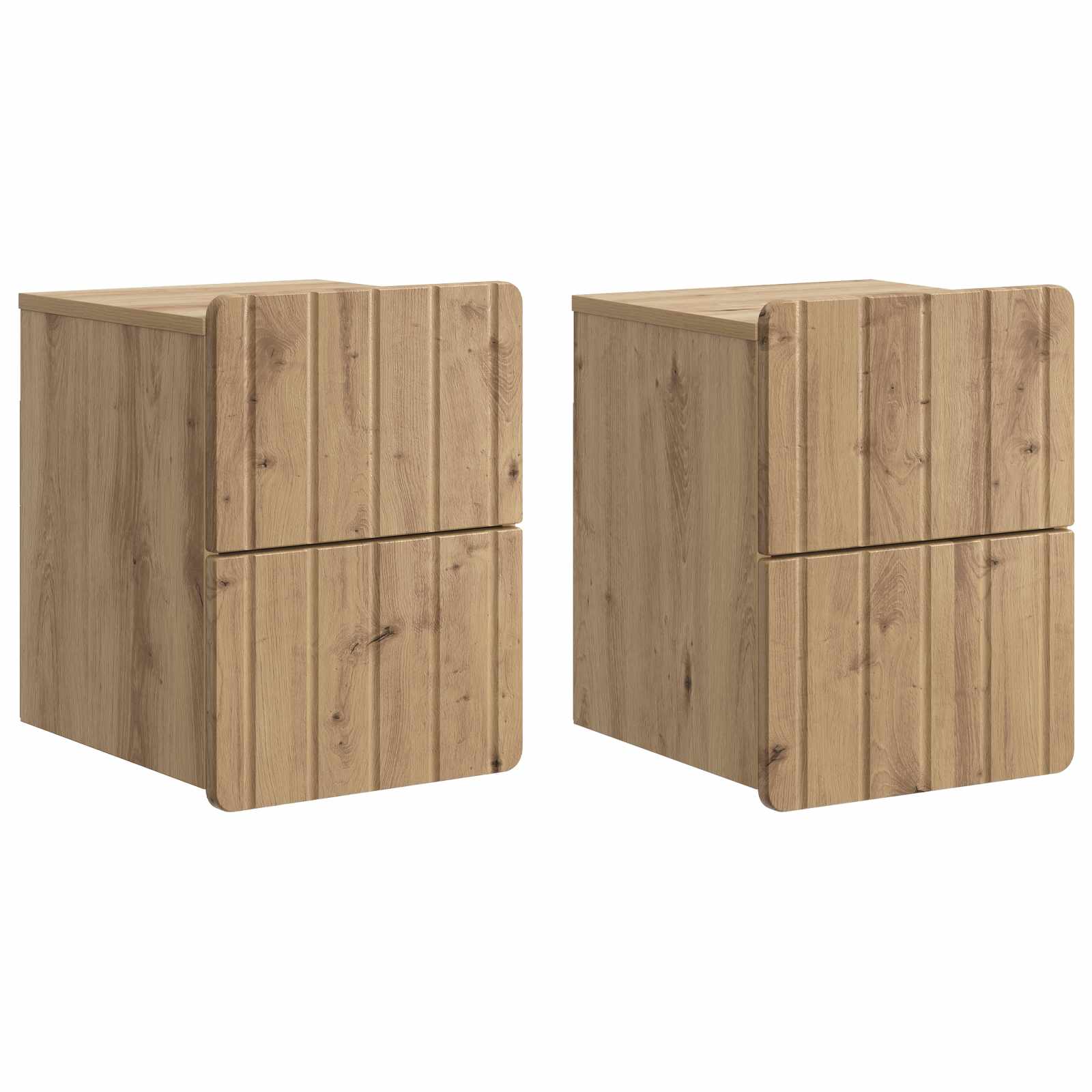 Noćni ormarić za montažu na zid s ladicama 2 pcs Hrast artisan