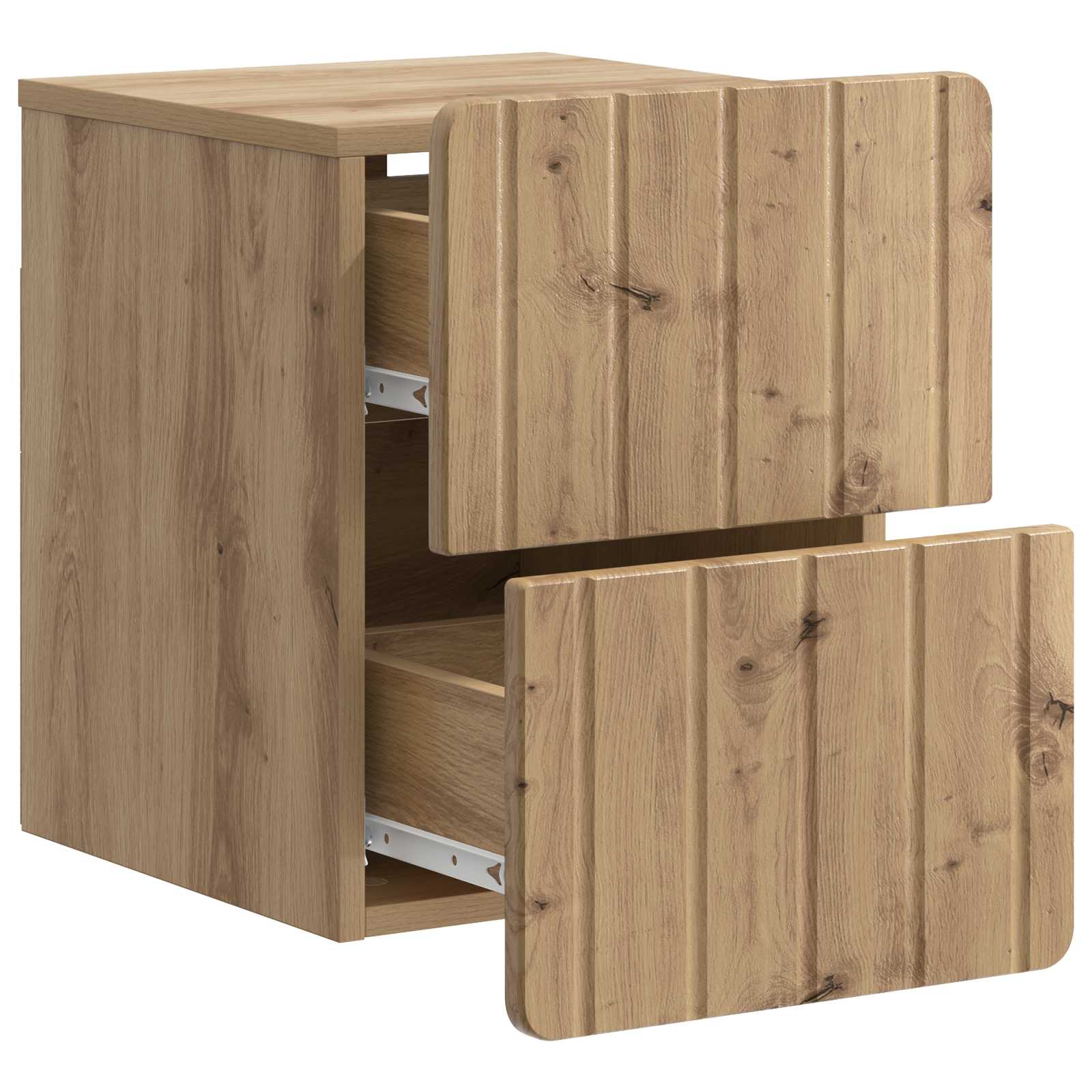 Noćni ormarić za montažu na zid s ladicama 2 pcs Hrast artisan