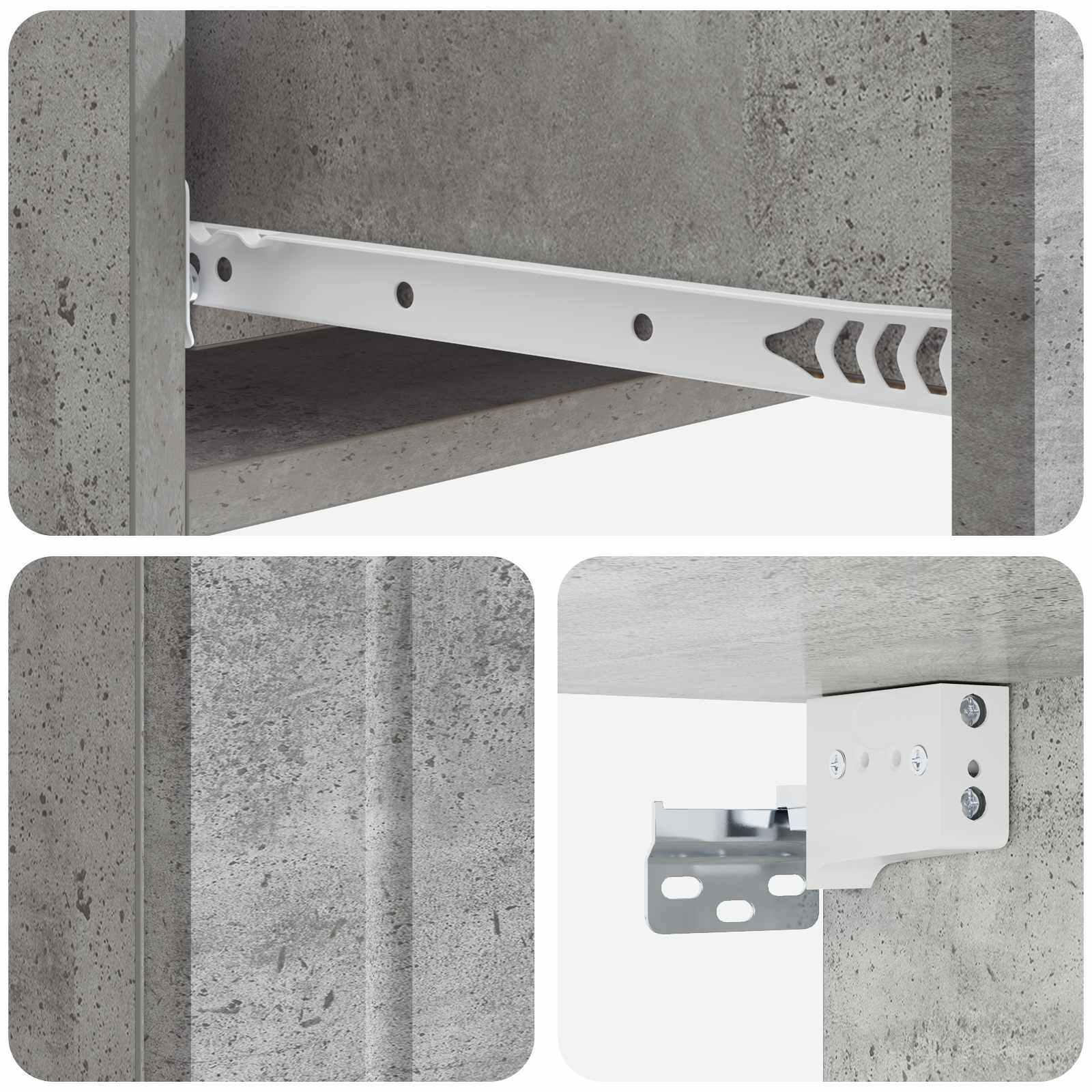 Stolna montirana na zid Betonska siva 87,5 x 34,5 x 17 cm