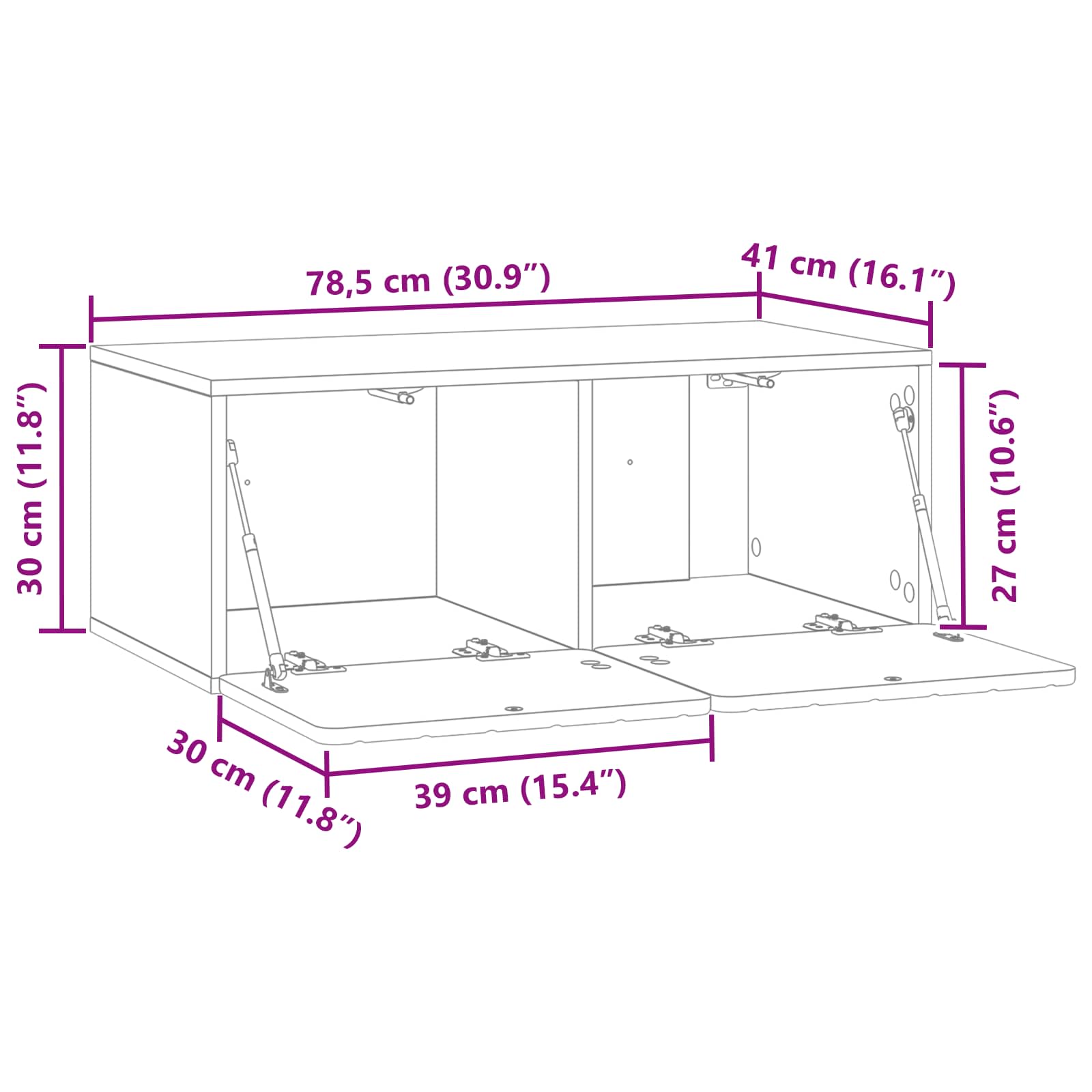 TV ormar za zid Zidne Hrast artisan 78,5 x 41 x 30 cm