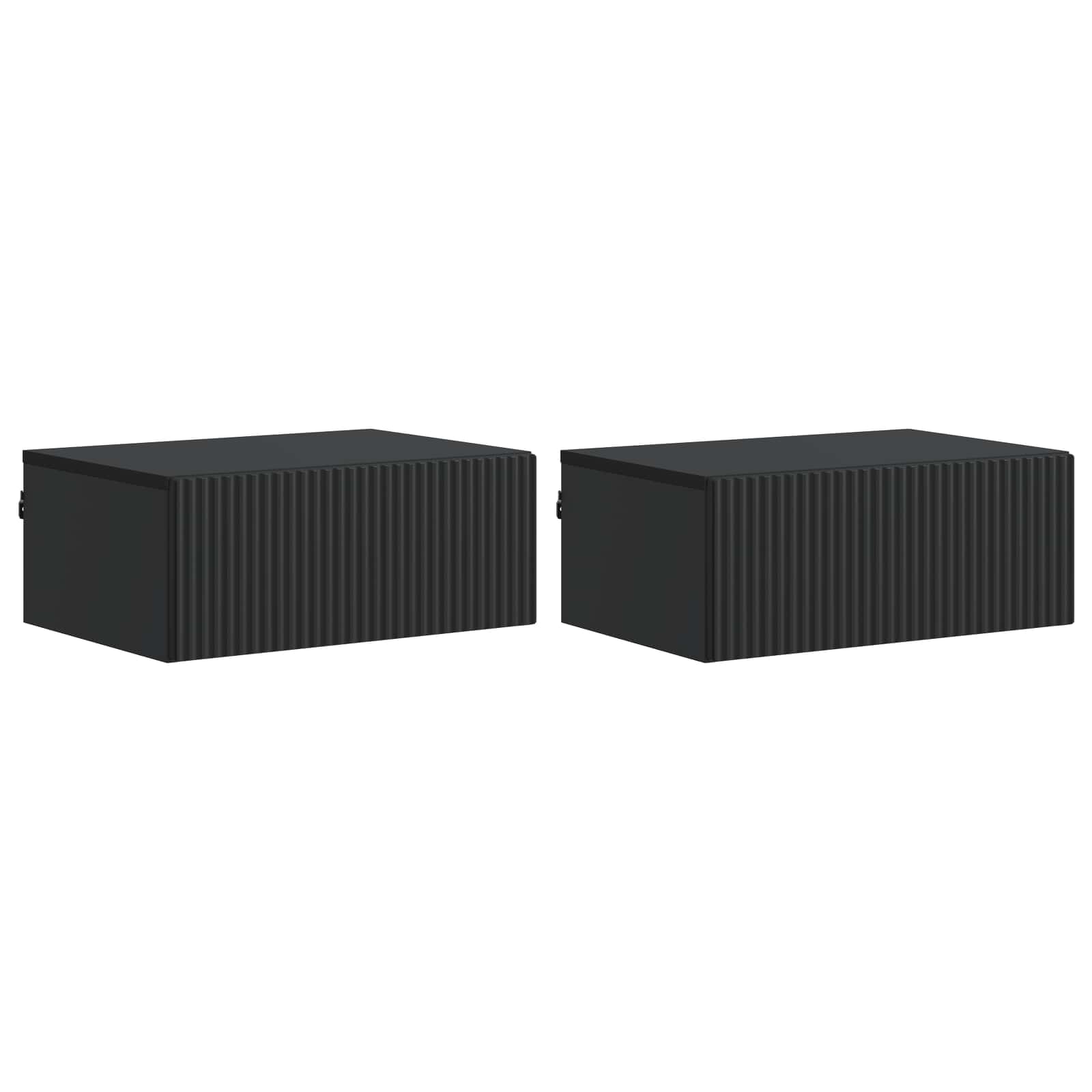 Noćni ormarić za montažu na zid 2 pcs Crna 49 x 34,5 x 20 cm