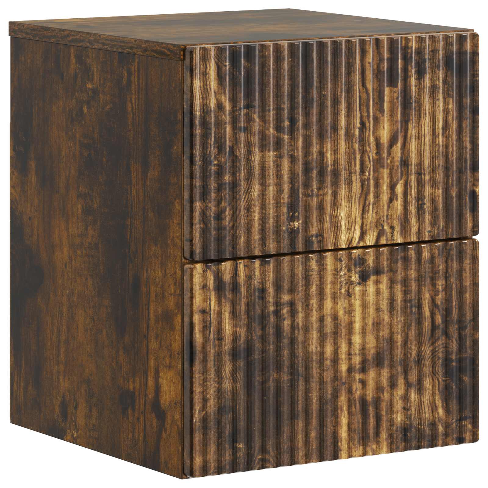 Noćni ormarić za montažu na zid s ladicama 2 pcs Dimljeni hrast