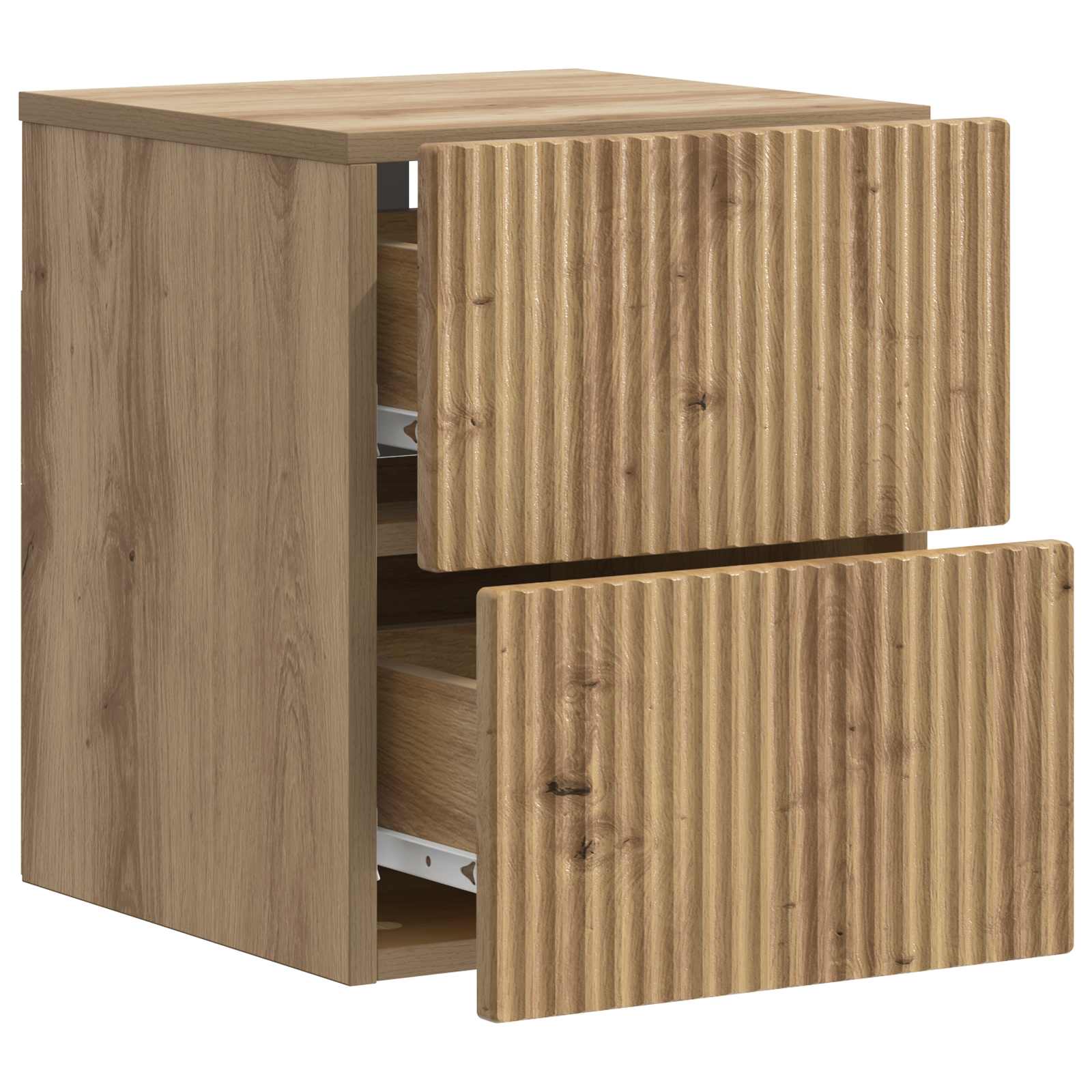 Noćni ormarić za montažu na zid s ladicama 2 pcs Hrast artisan
