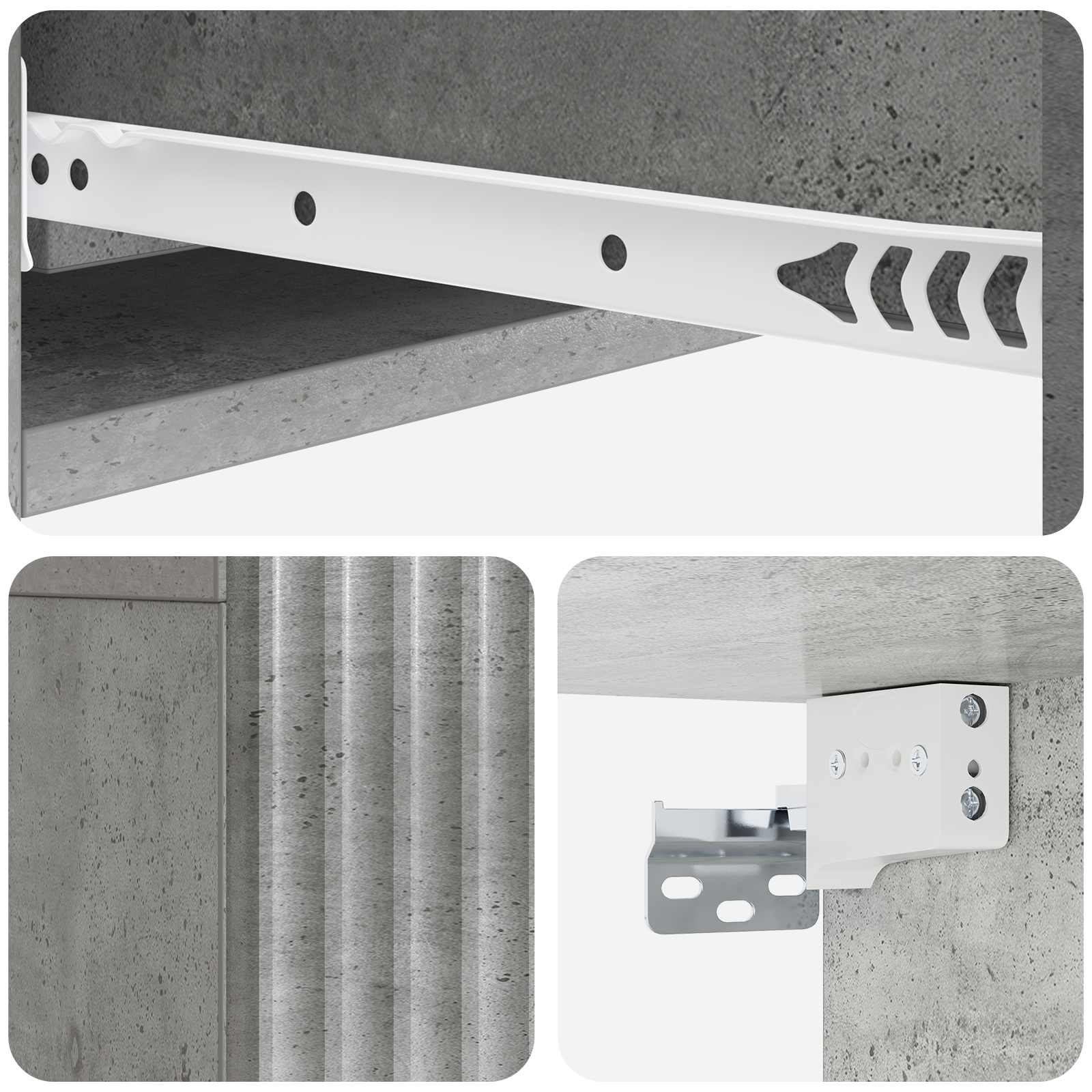 Stolna montirana na zid Betonska siva 87,5 x 34,5 x 17 cm